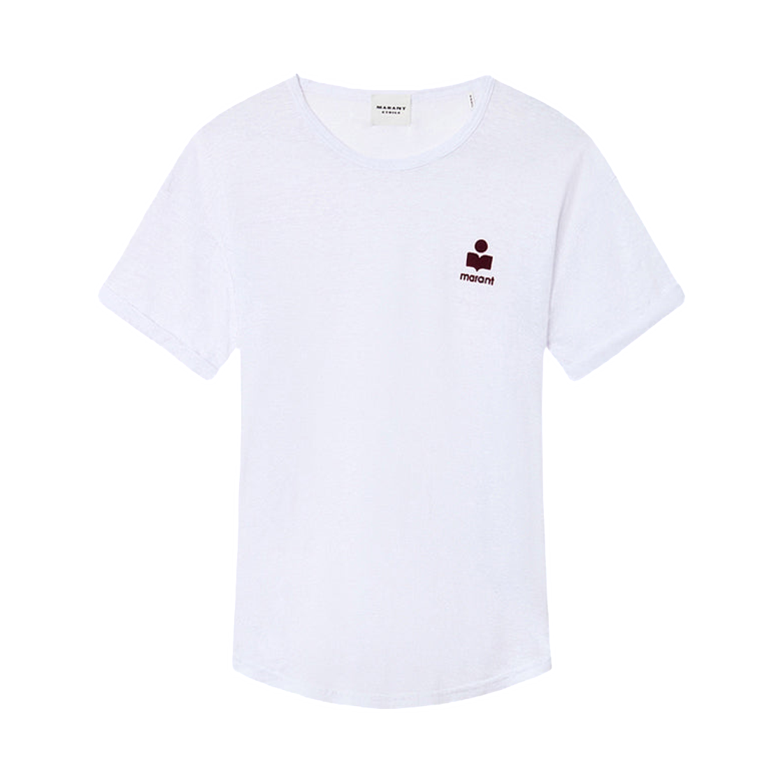 TS0315FA-A1N09E-WHBY (W) Isabel Marant Koldia T-Shirt Linen with Logo White Burgundy