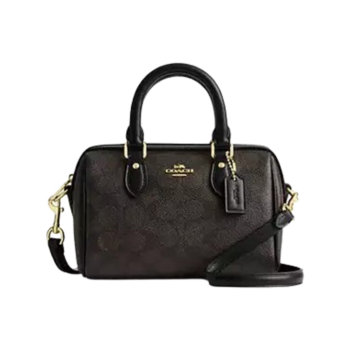 코치 시그니처 캔버스 미니 로완 크로스바디백 이미테이션 골드 월넛(Coach Mini Rowan Crossbody Bag in Signature Canvas Imitation Gold Walnut)