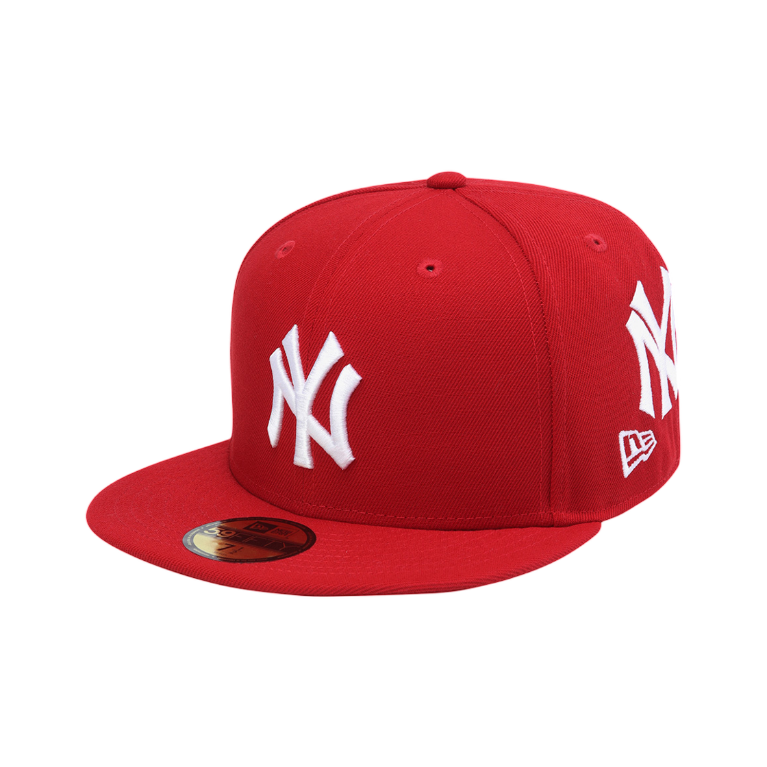 뉴에라 MLB 뉴욕 양키스 팀 로고 올 오버 피티드캡 스칼렛(New Era MLB New York Yankees Team Logo All Over Fitted Cap Scarlet)