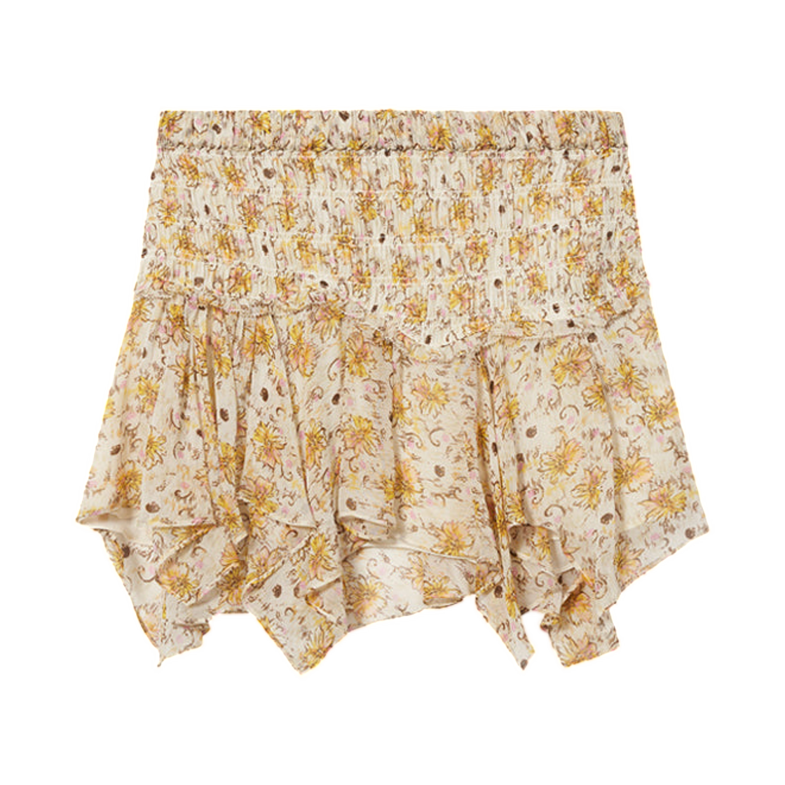 (W) 이자벨 마랑 피알라 프린티드 시폰 스커트 라이트 옐로우 에크루((W) Isabel Marant Fiala Printed Chiffon Skirt Light Yellow Ecru)