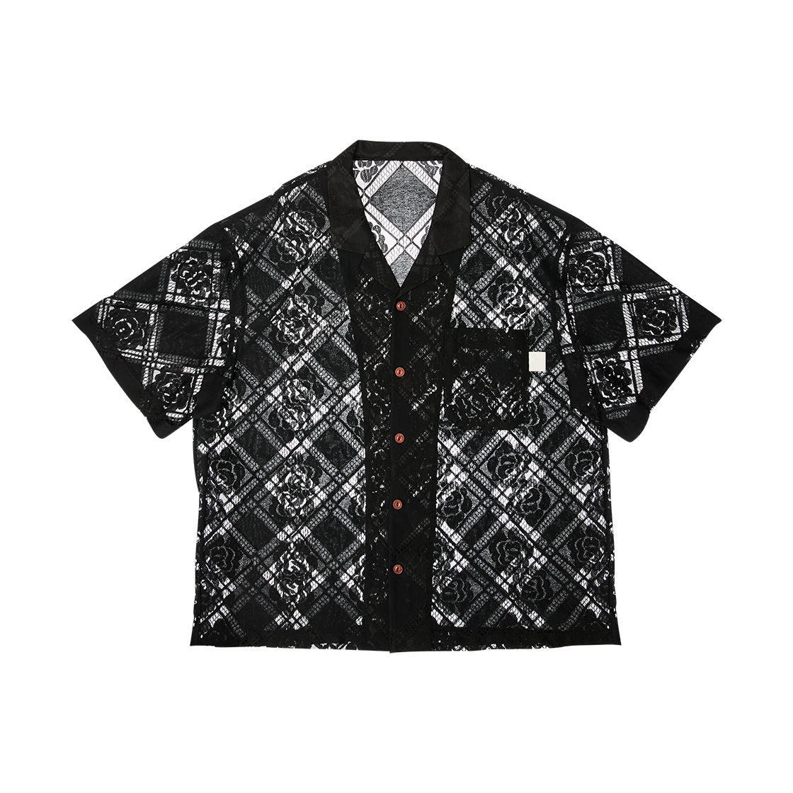 고트 레이스 하와이안 셔츠 블랙(GORT Lace Hawaiian Shirts Black)