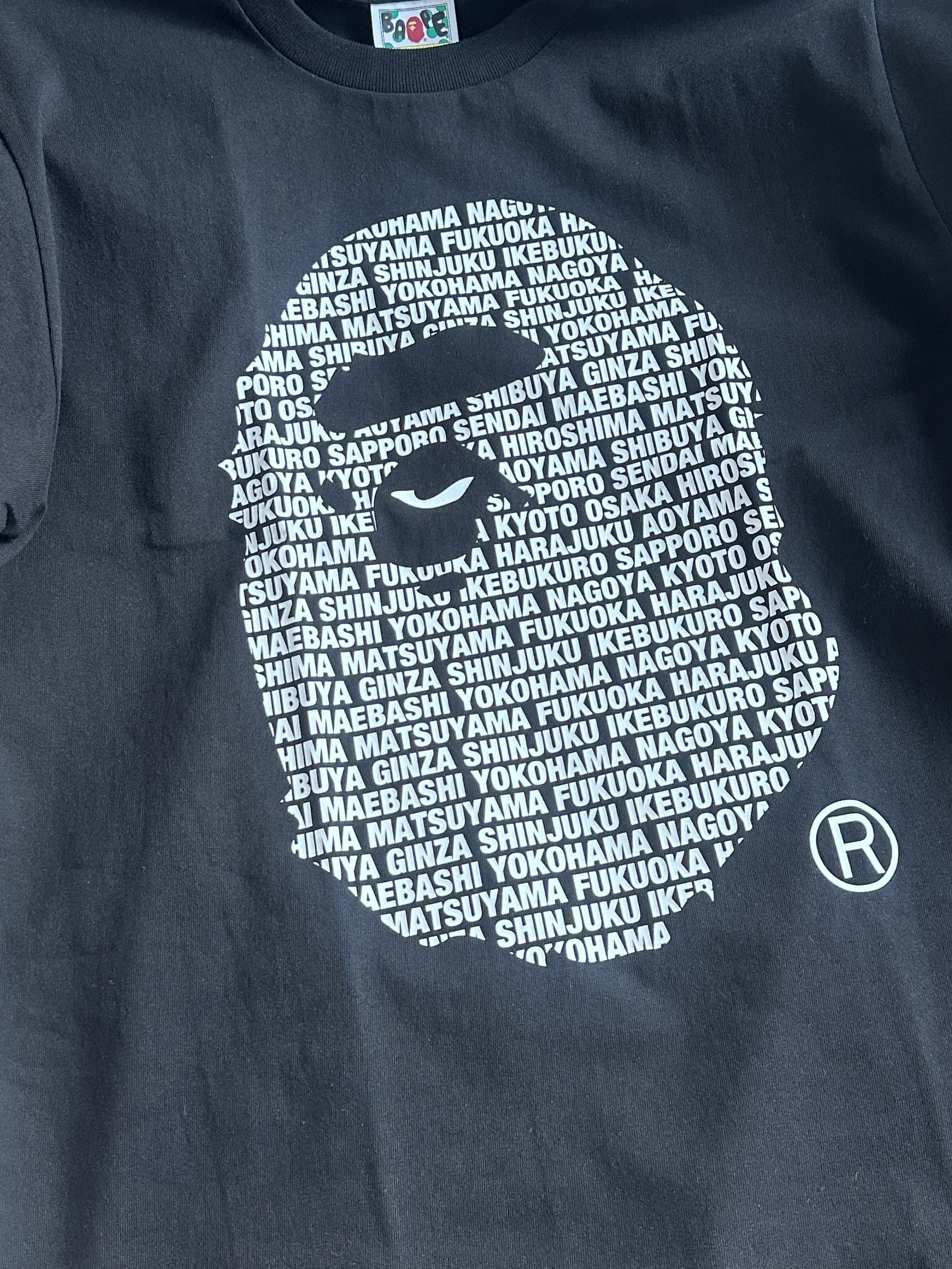 BAPE Japan Ape Head T-Shirt Black 착용 스타일 - 4