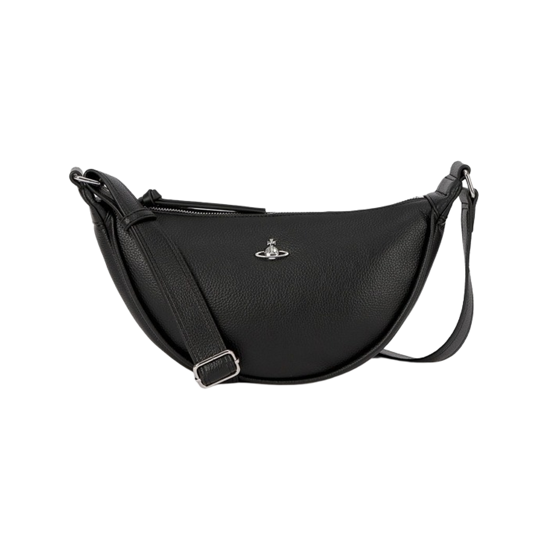 4802000XU-S000D-N403 Vivienne Westwood Orb Logo Half Moon Bag Black
