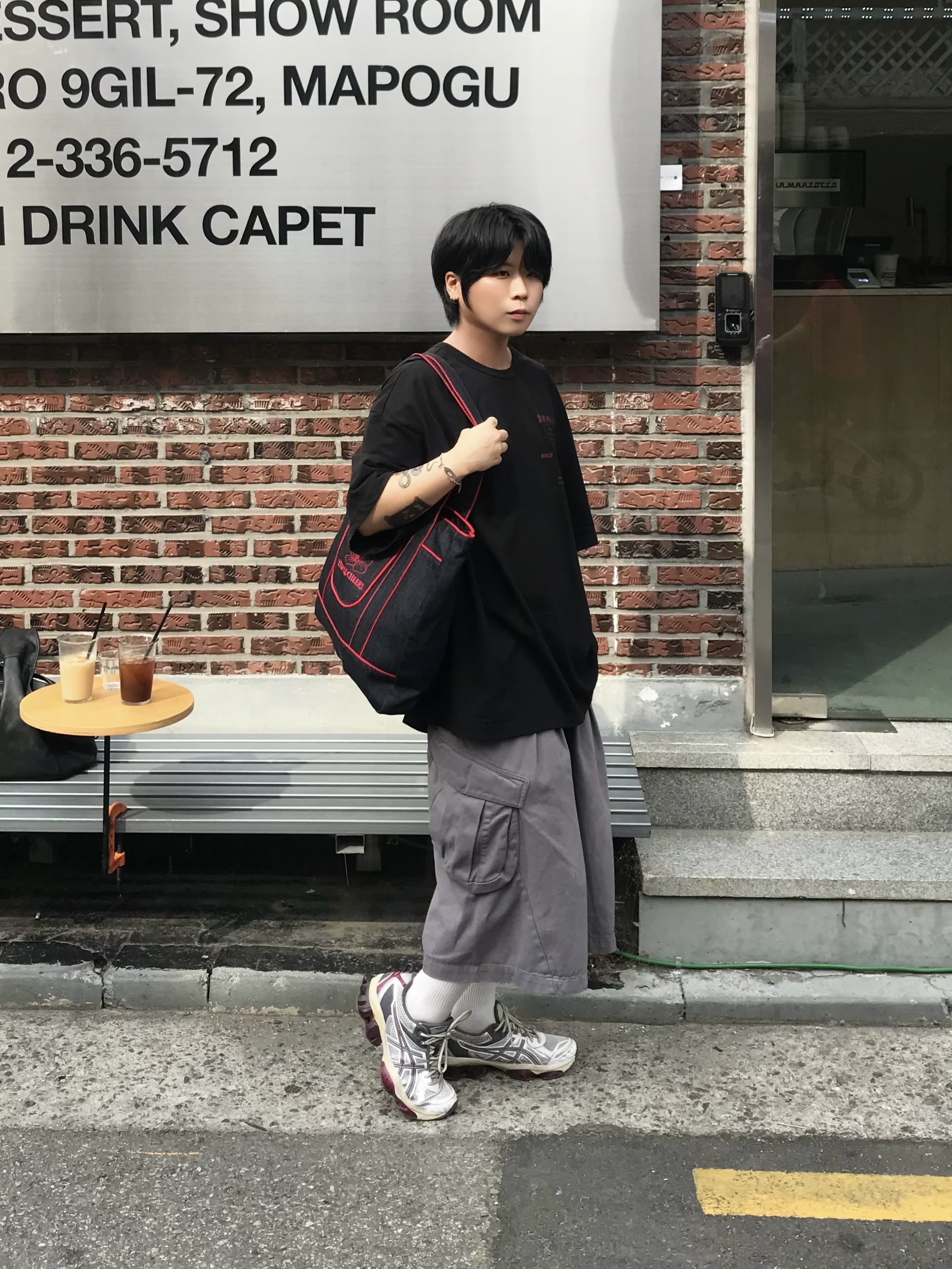 Sansan Gear Capri Pants Purple Grey - 25SS 착용 스타일 - 1