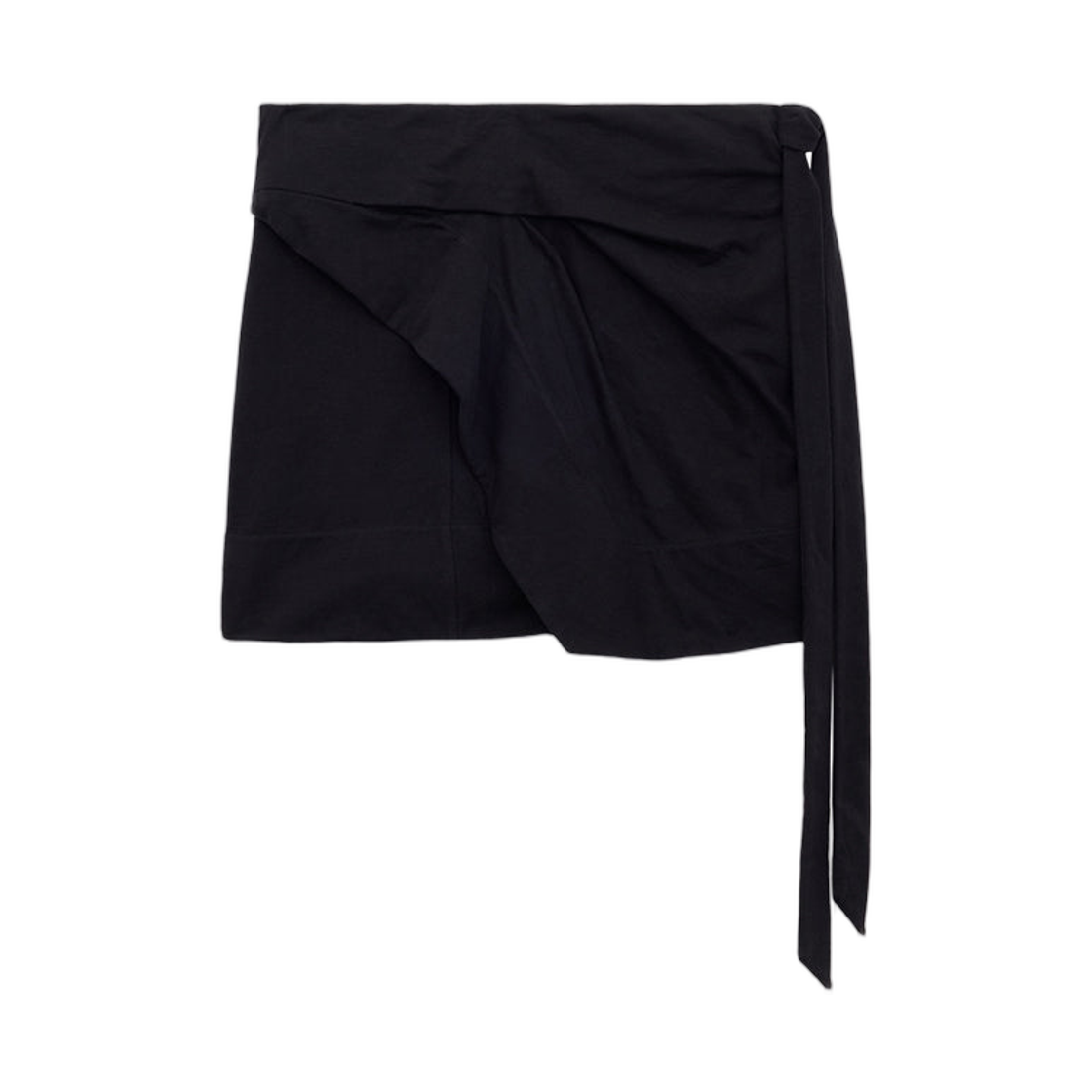 JU0198FD-A1N41I-01BK (W) Isabel Marant Berenice Jersey Mini Wrap Skirt Black