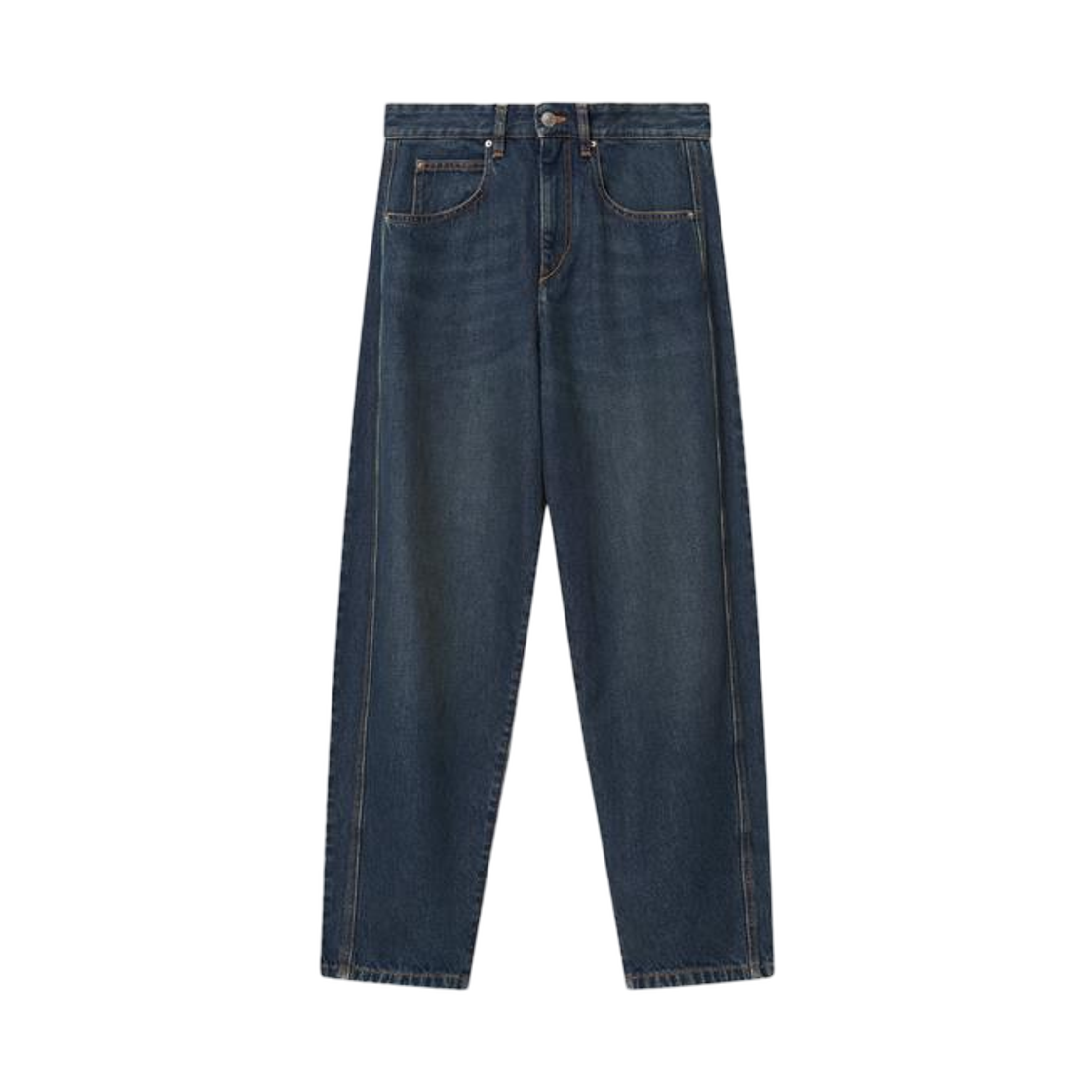 PA0584FA-D1H04I-30FB (W) Isabel Marant Oriane Faded Denim Barrel Jeans Blue