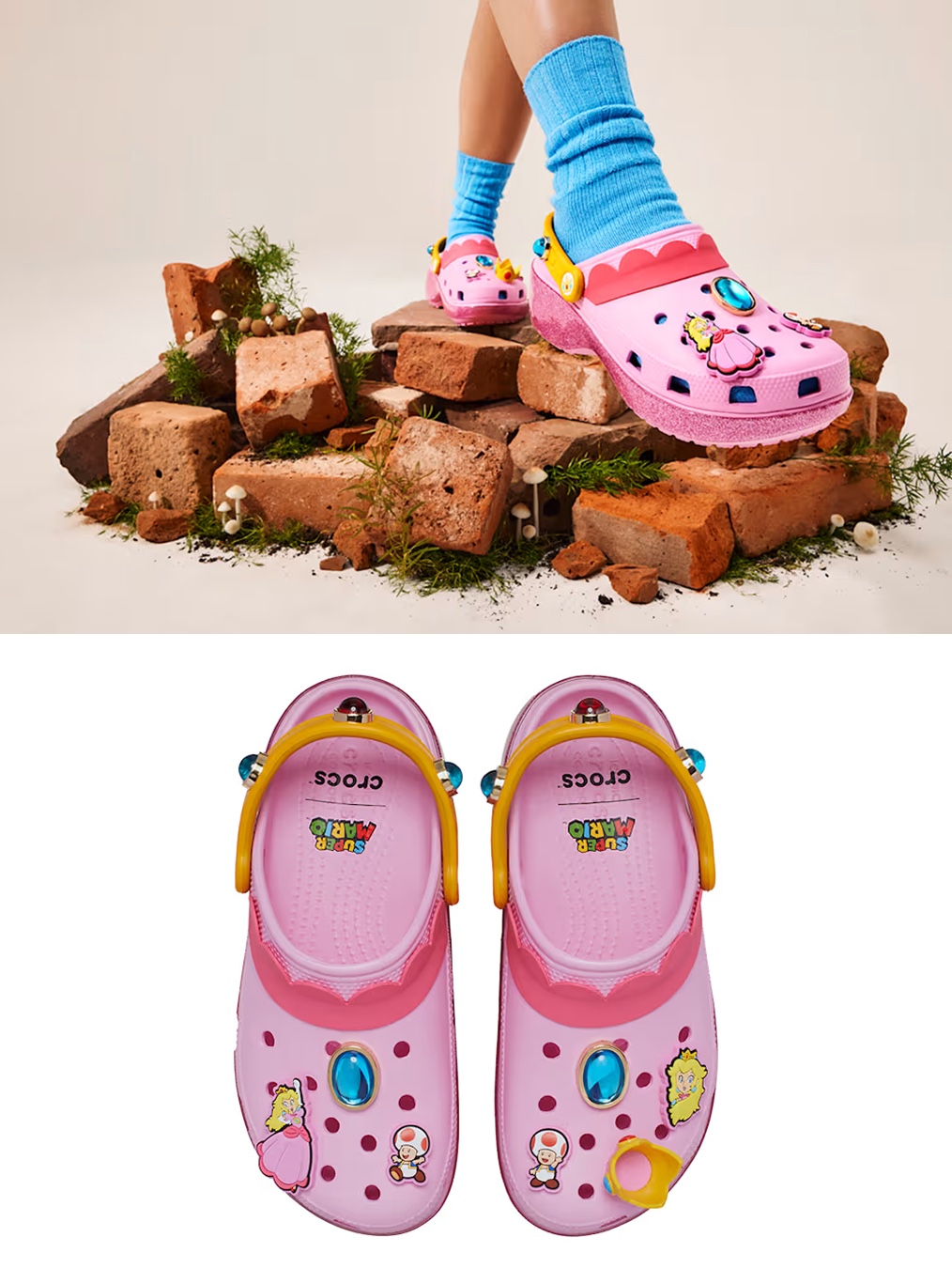 Crocs x Super Mario Bros Mario Classic Clog Multi, Crocs x Super Mario Bros Yoshi Classic Clog Multi 착용 스타일 - 4