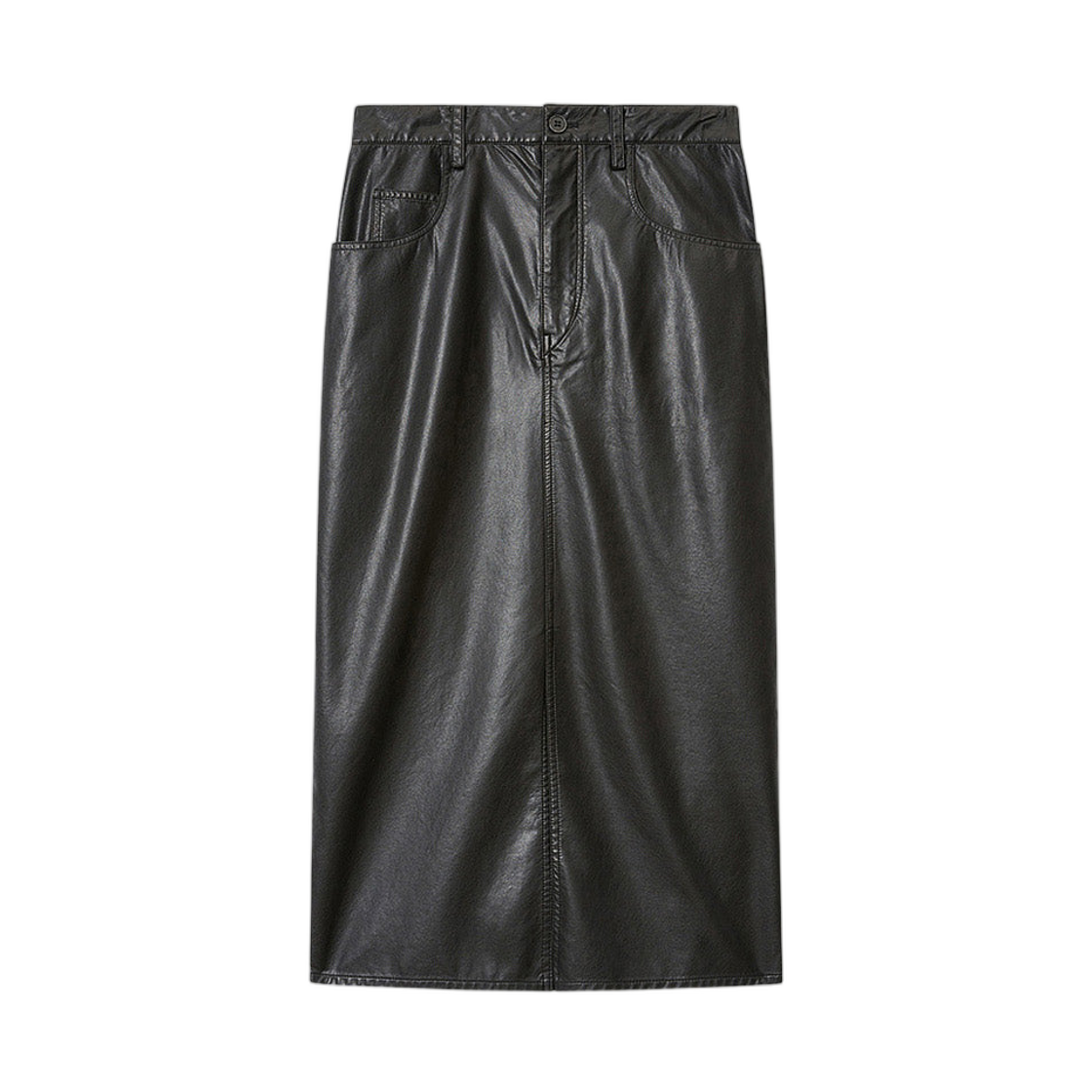 (W) 이자벨 마랑 닐로리아 파인 앤 소프트 포우 레더 펜슬 스커트 블랙((W) Isabel Marant Nilauria Fine and Soft Faux Leather Pencil Skirt Black)