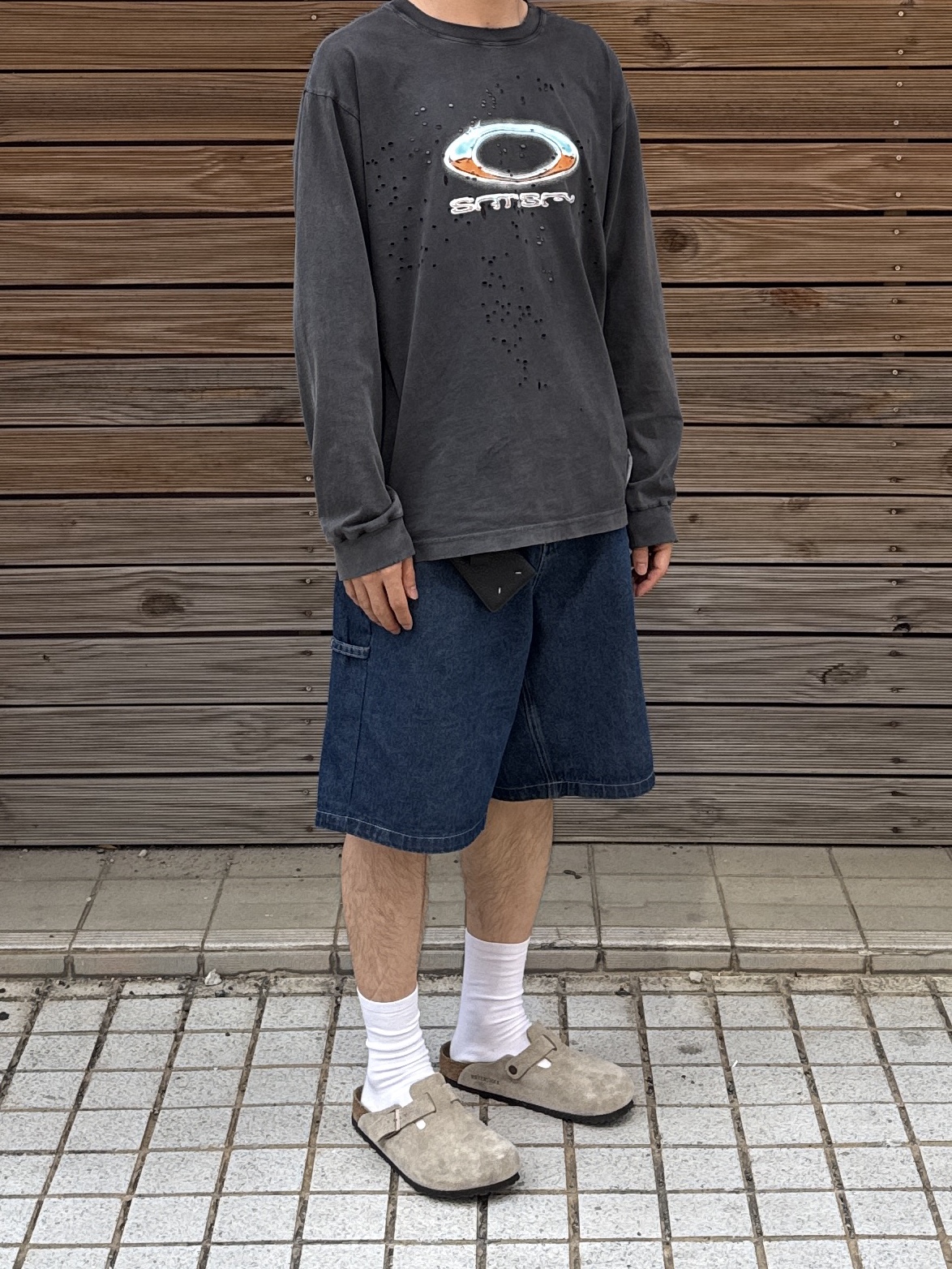 Birkenstock Boston Soft Footbed Taupe - Regular 착용 스타일