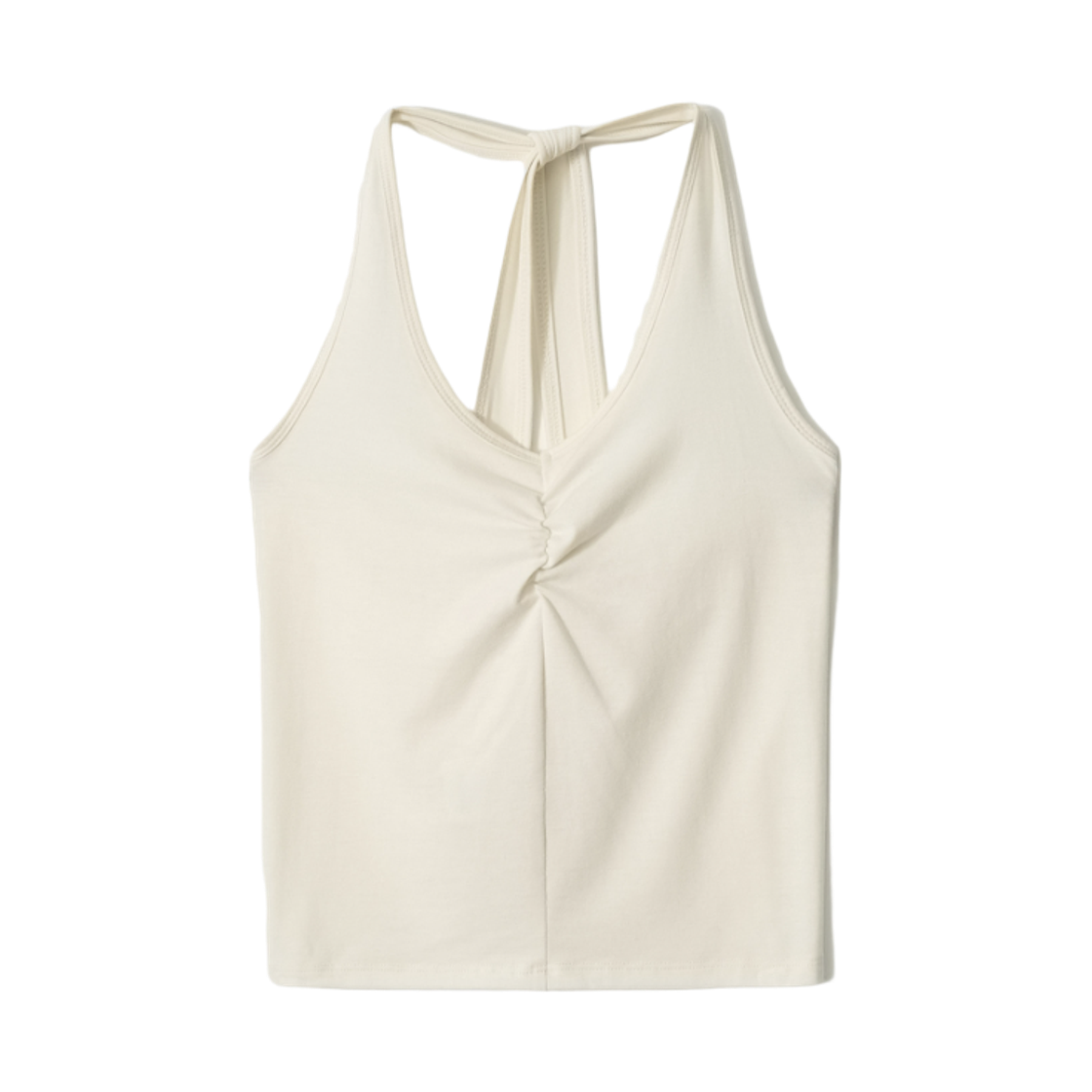 - (W) Aviemuah Halter Shirring T-Shirt Cream
