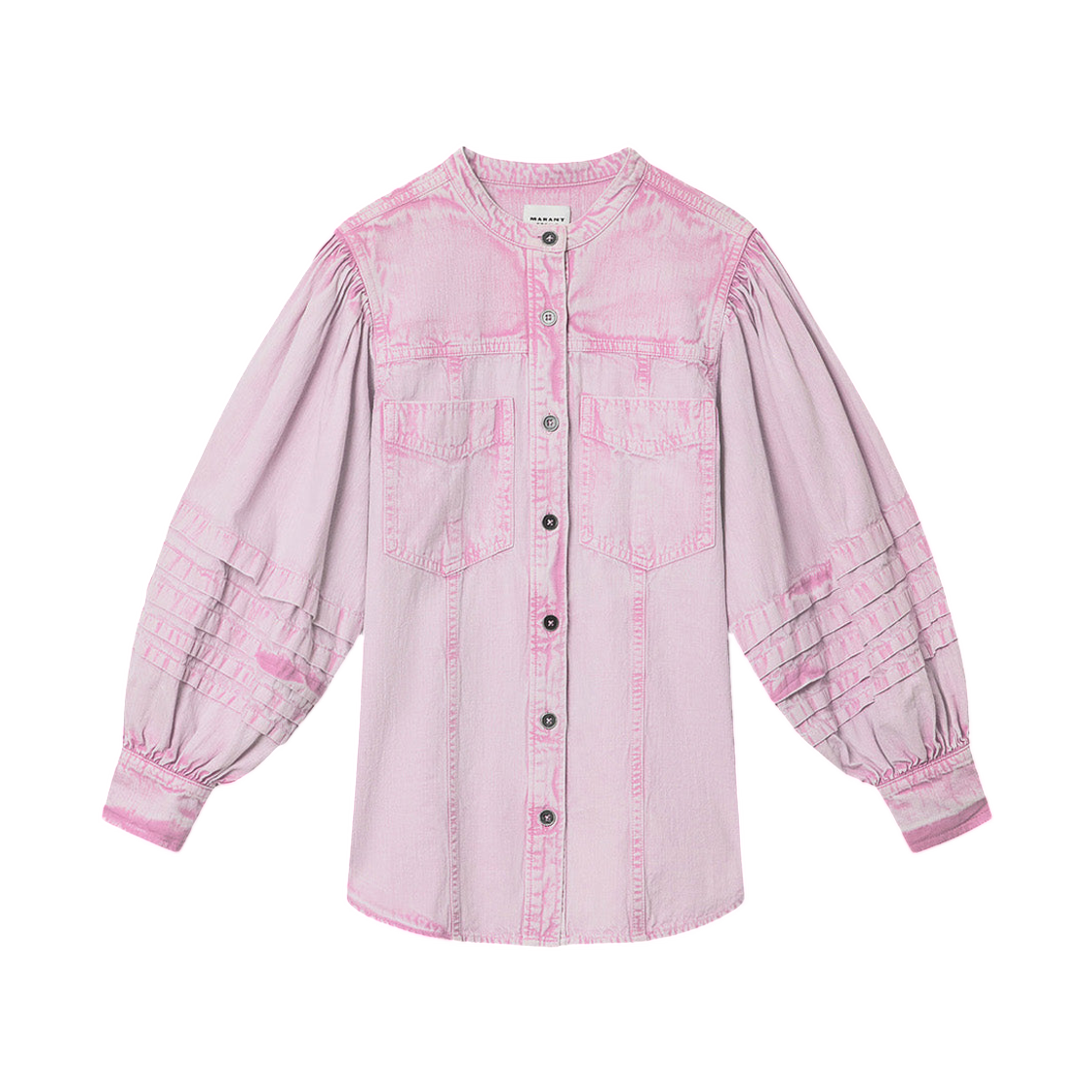 CH0298FA-D1H04E-40PK (W) Isabel Marant Mileda Faded Chambray Shirt Pink