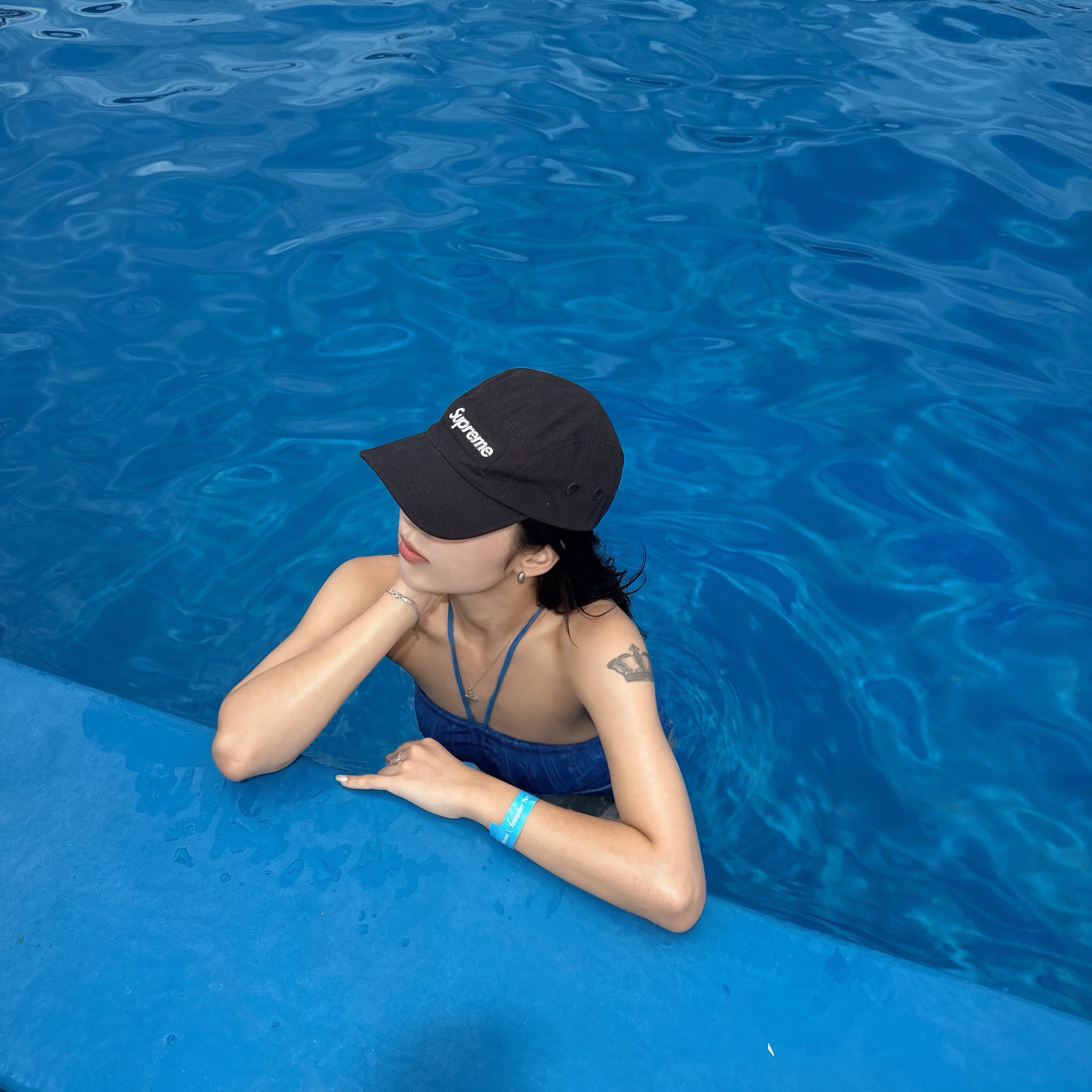 Supreme Military Camp Cap Black - 23SS 착용 스타일