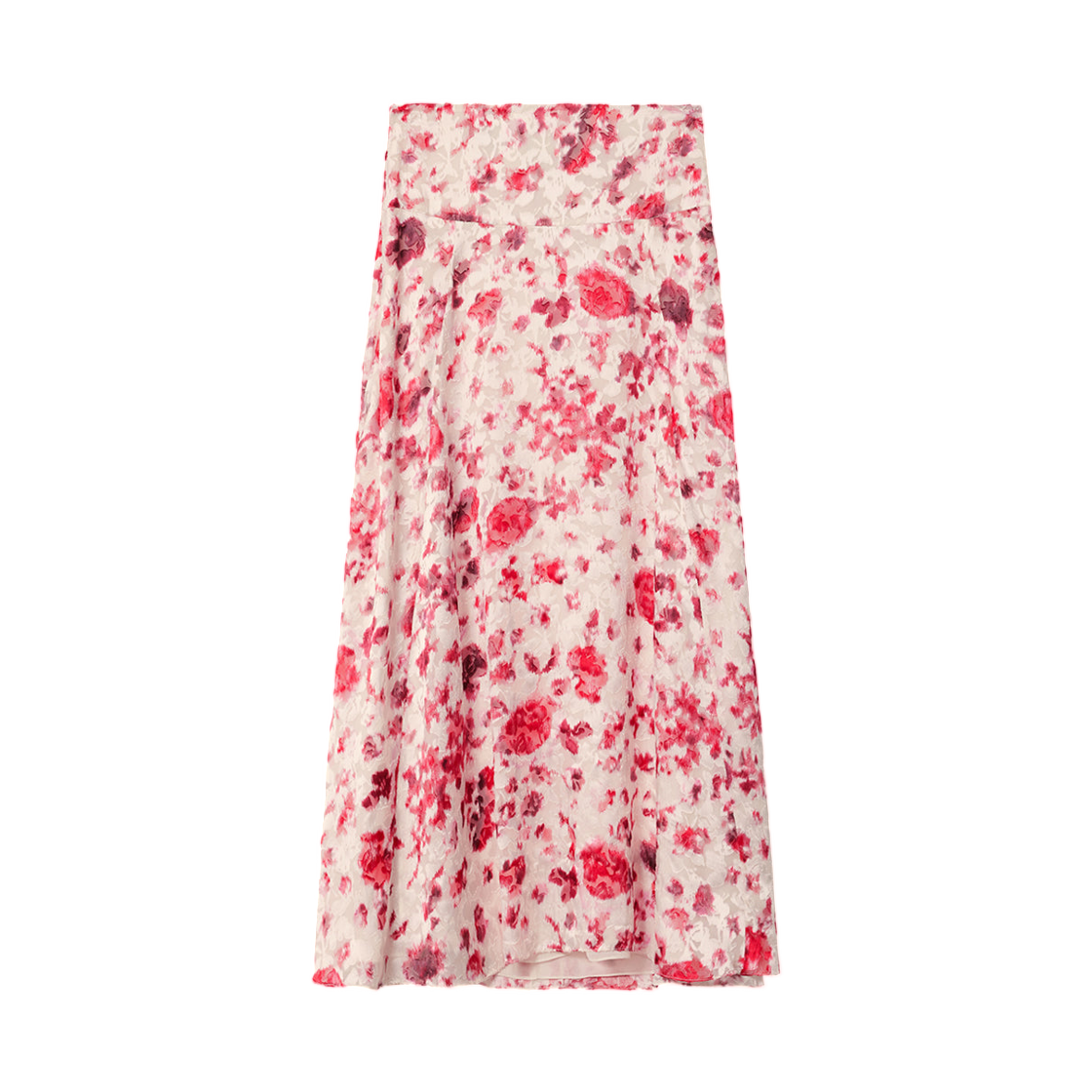 JU0551FA-D3J14I-ECPK (W) Isabel Marant Hilza Printed Burnout Silk Skirt Ecru Pink
