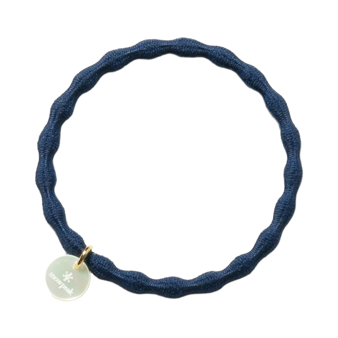 (W) 스노우 피크 로고 참 헤어 타이 네이비((W) Snow Peak Logo Charm Hair Tie Navy)