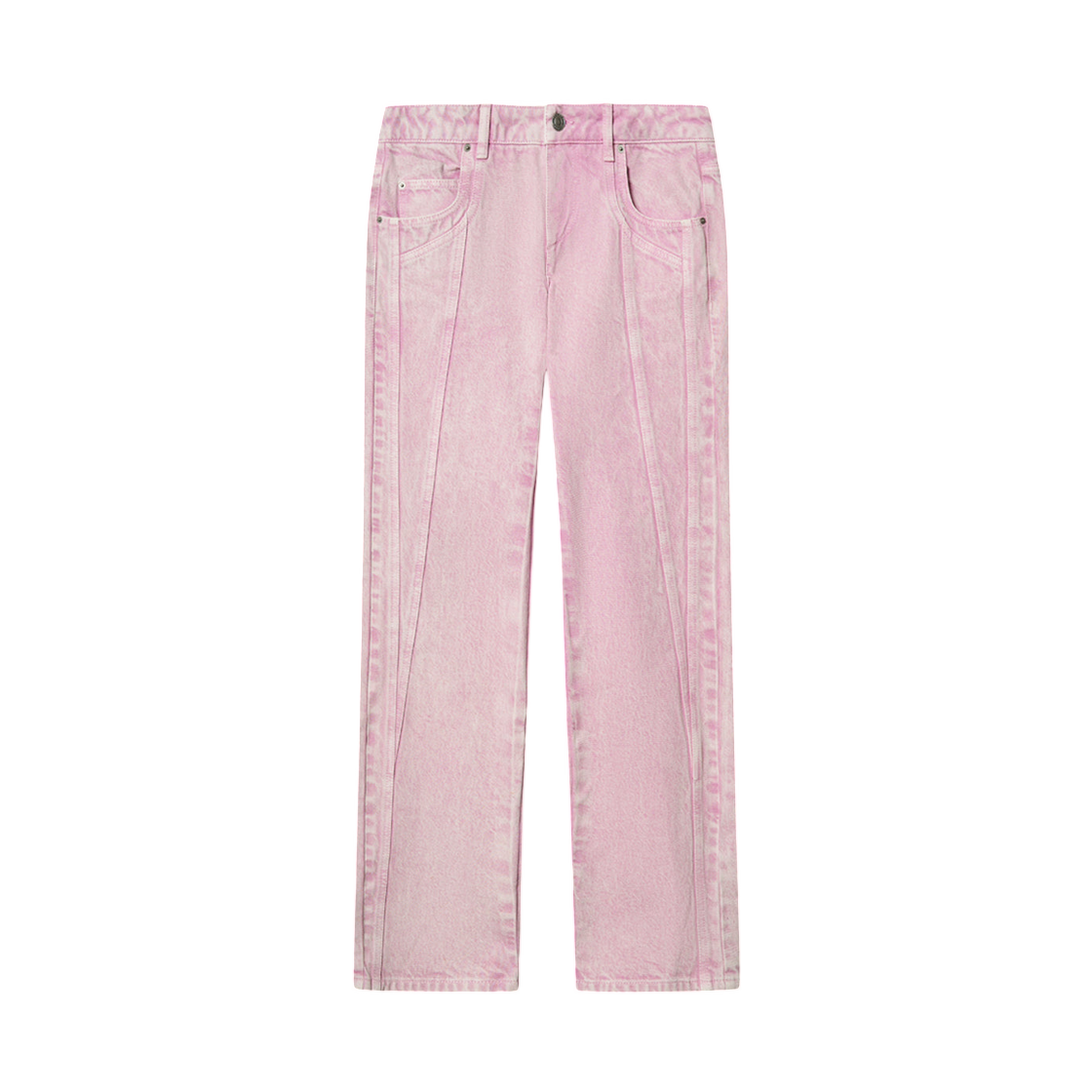 PA0671FA-D1H02E-40PK (W) Isabel Marant Jaylis Washed Denim Bootcut Jeans Pink