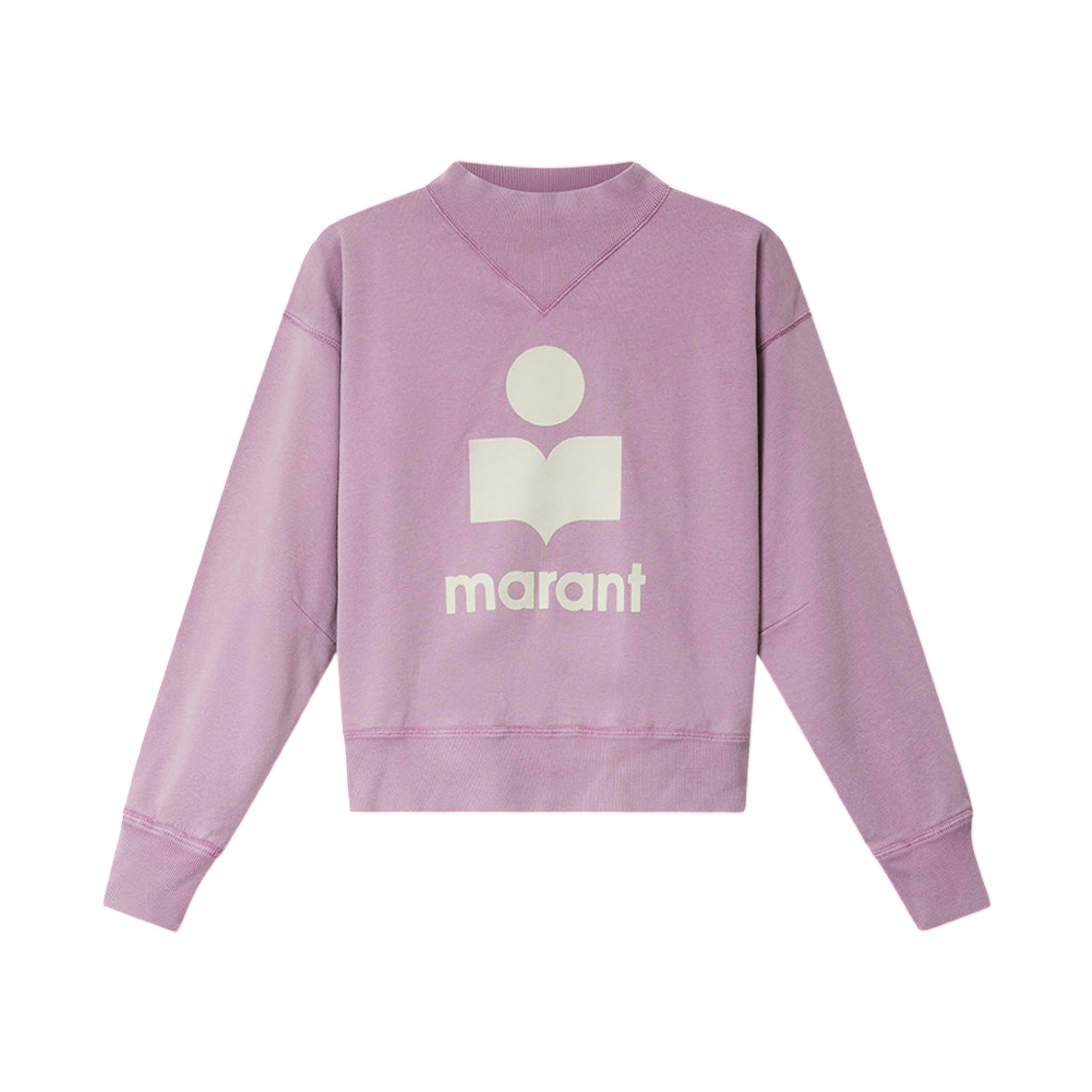 SW0003FA-D1M04E-RWEC (W) Isabel Marant Moby Sweat Cotton Fleece Sweatshirt with Flocked Logo Ecru