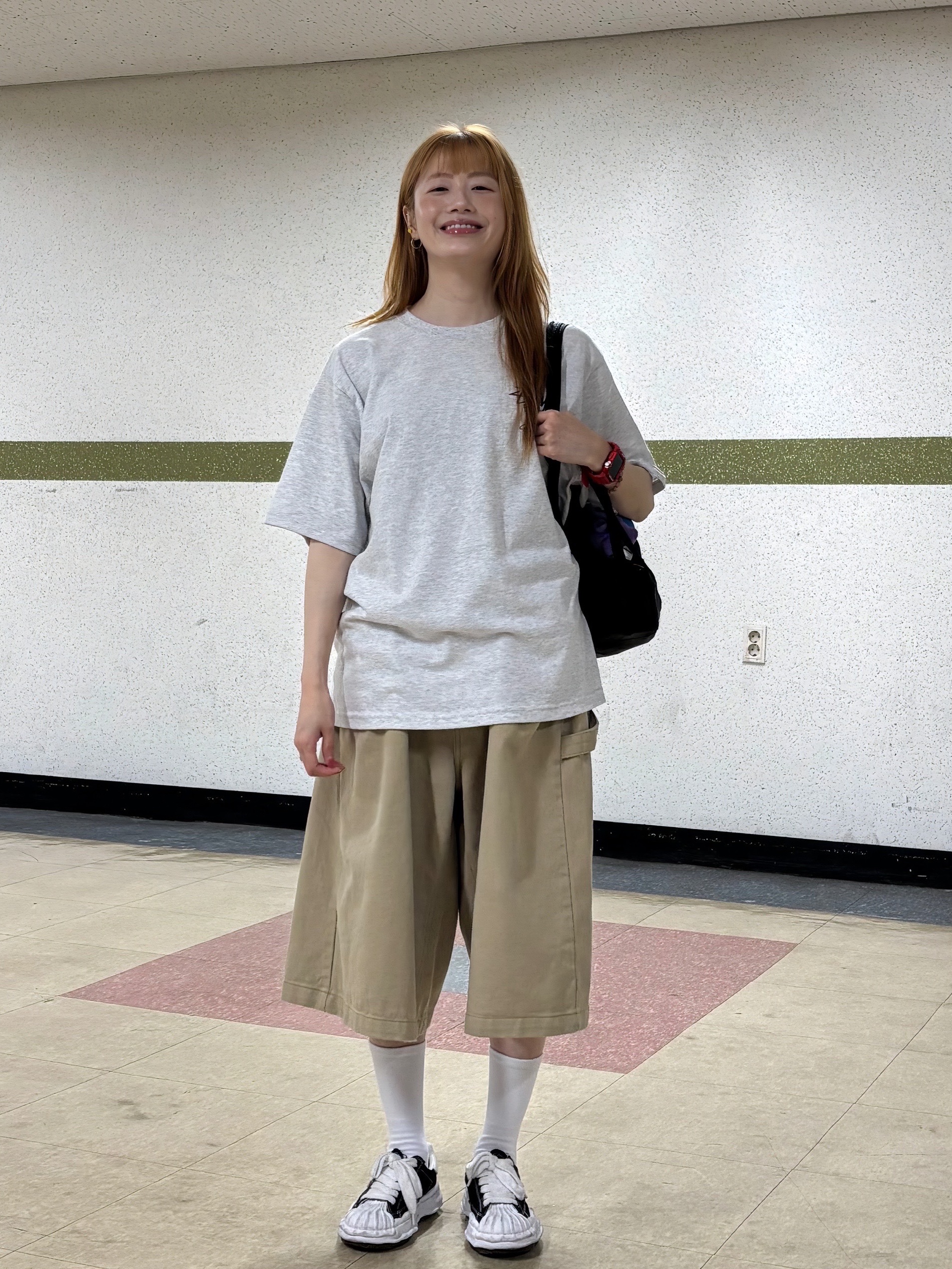 Stussy Big Love T-Shirt Ash Heather, Maison Mihara Yasuhiro Blakey OG Sole Canvas Low-top Sneakers Black White 착용 스타일 - 8