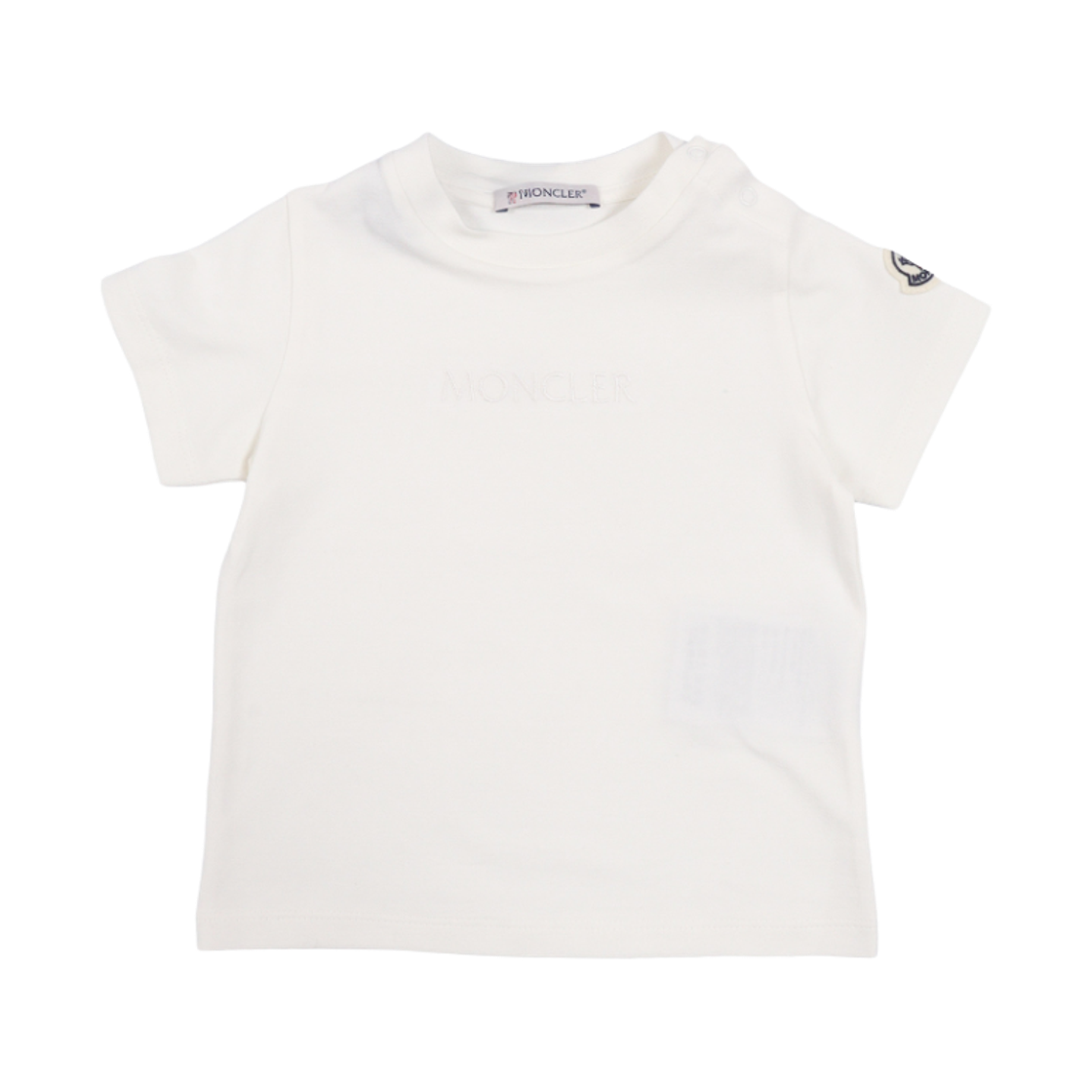 L1-951-8C00010-89AUM-034 (Kids) Moncler Embroidered Logo Cotton T-Shirt White - 26SS