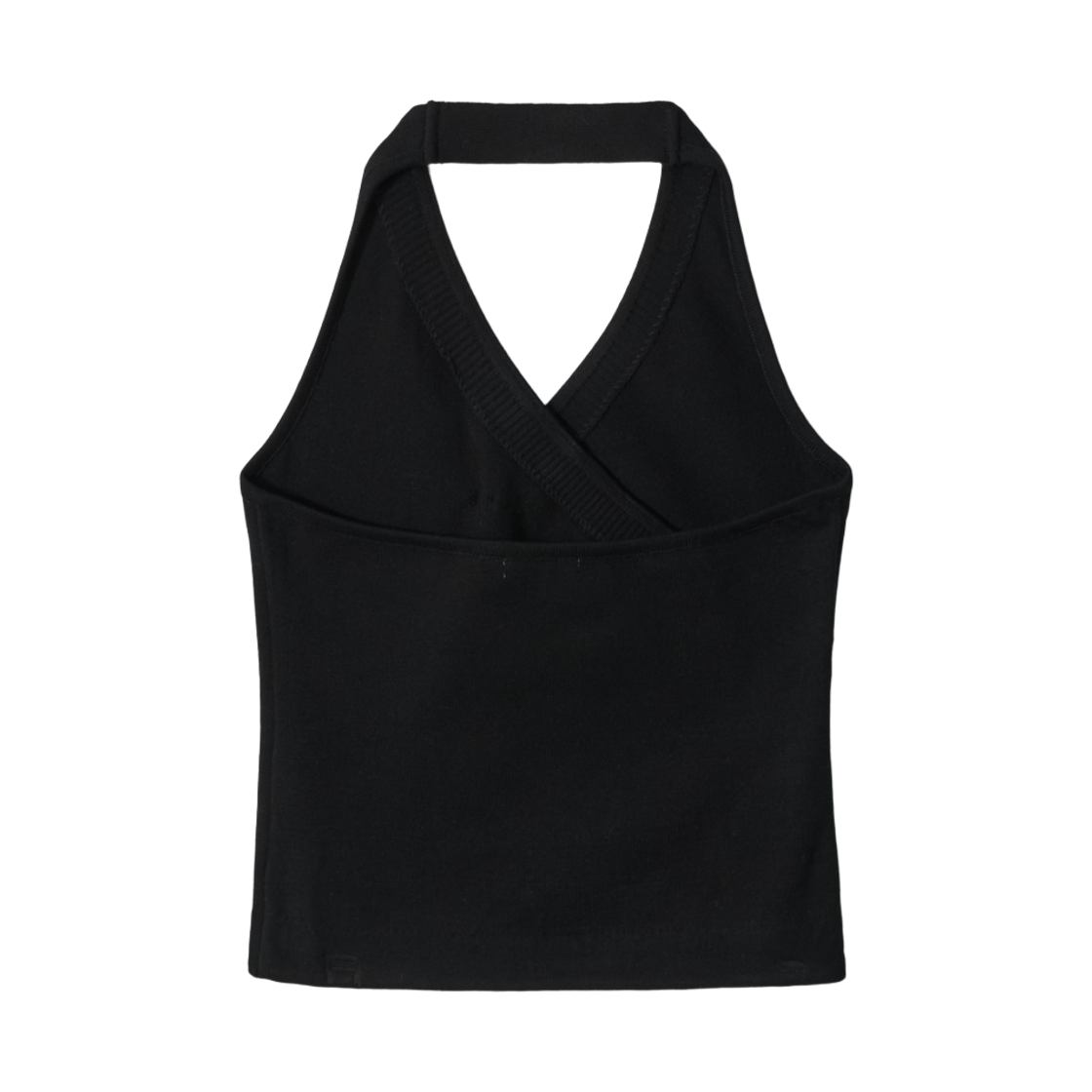 (W) 아비에무아 소프트 커브드 니트 홀터 탑 블랙((W) Aviemuah Soft Curved Knit Halter Top Black) - 2