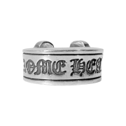 Chrome Hearts Scroll Label Horseshoe Ring Large Silver