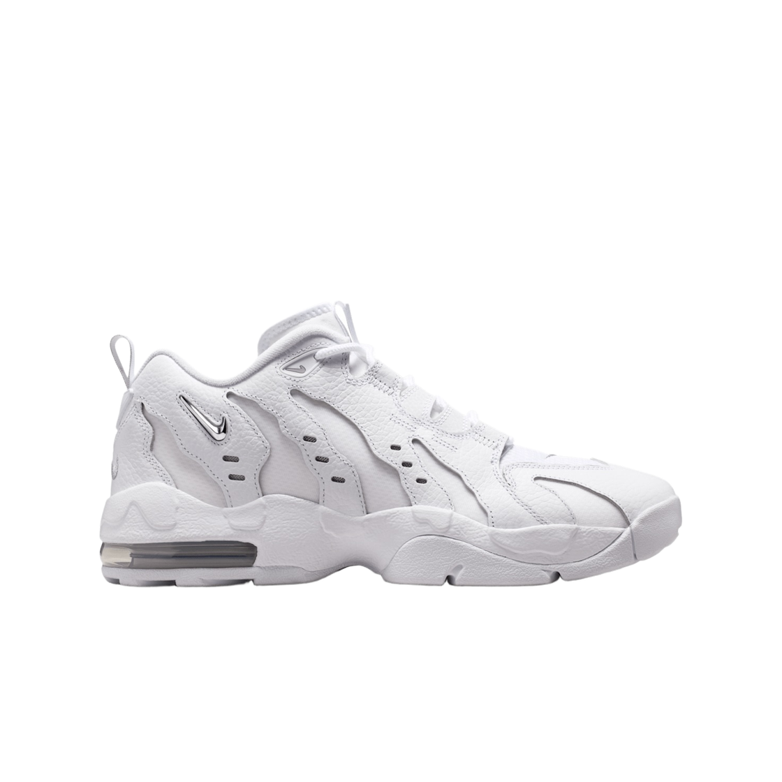 IO4223-100 Nike Air Diamond Turf Max 96 Low White and Metallic Silver