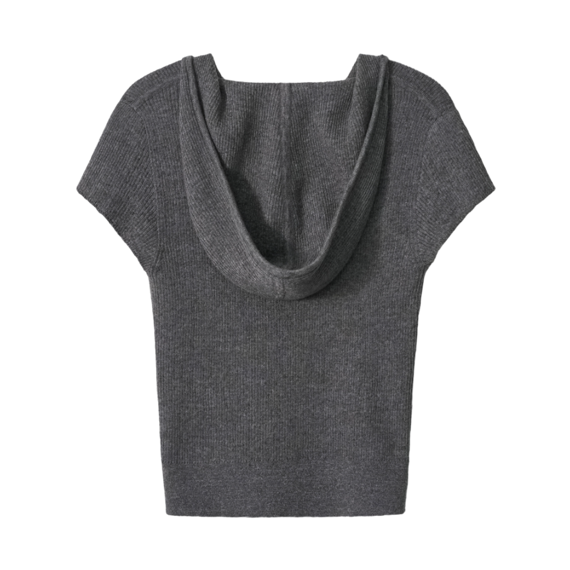 (W) 아비에무아 리넨 하프 슬리브 니트 후드 다크 그레이((W) Aviemuah Linen Half Sleeve Knit Hoodie Dark Grey) - 2