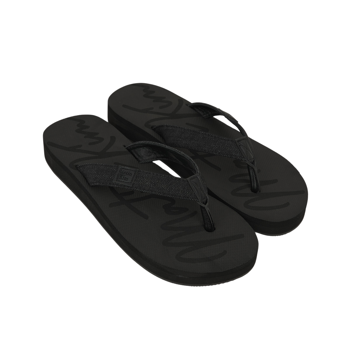 마뗑킴 마틴 데님 루프 플립 플랍 블랙(Matin Kim Matin Denim Loop Flip Flop In Black) - 4