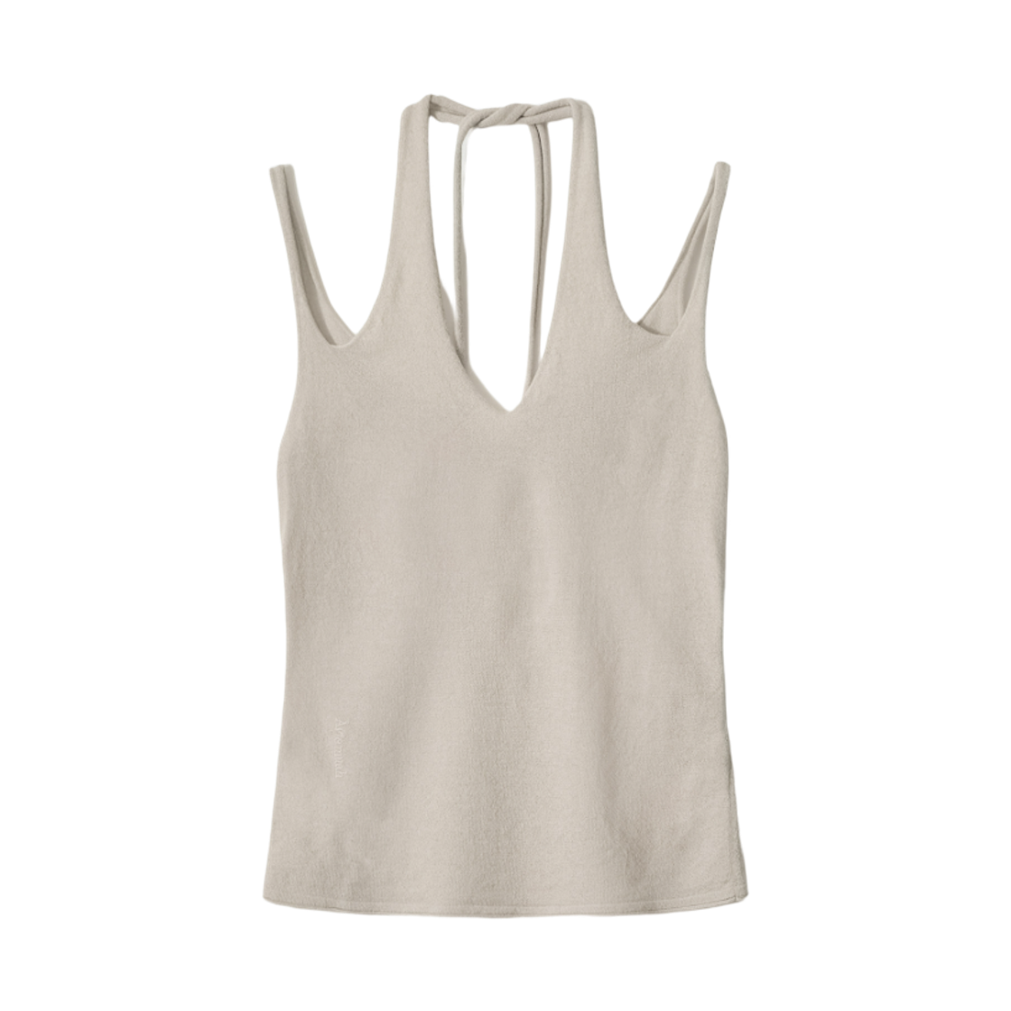 - (W) Aviemuah Classic Two-Way Knit Sleeveless Light Khaki