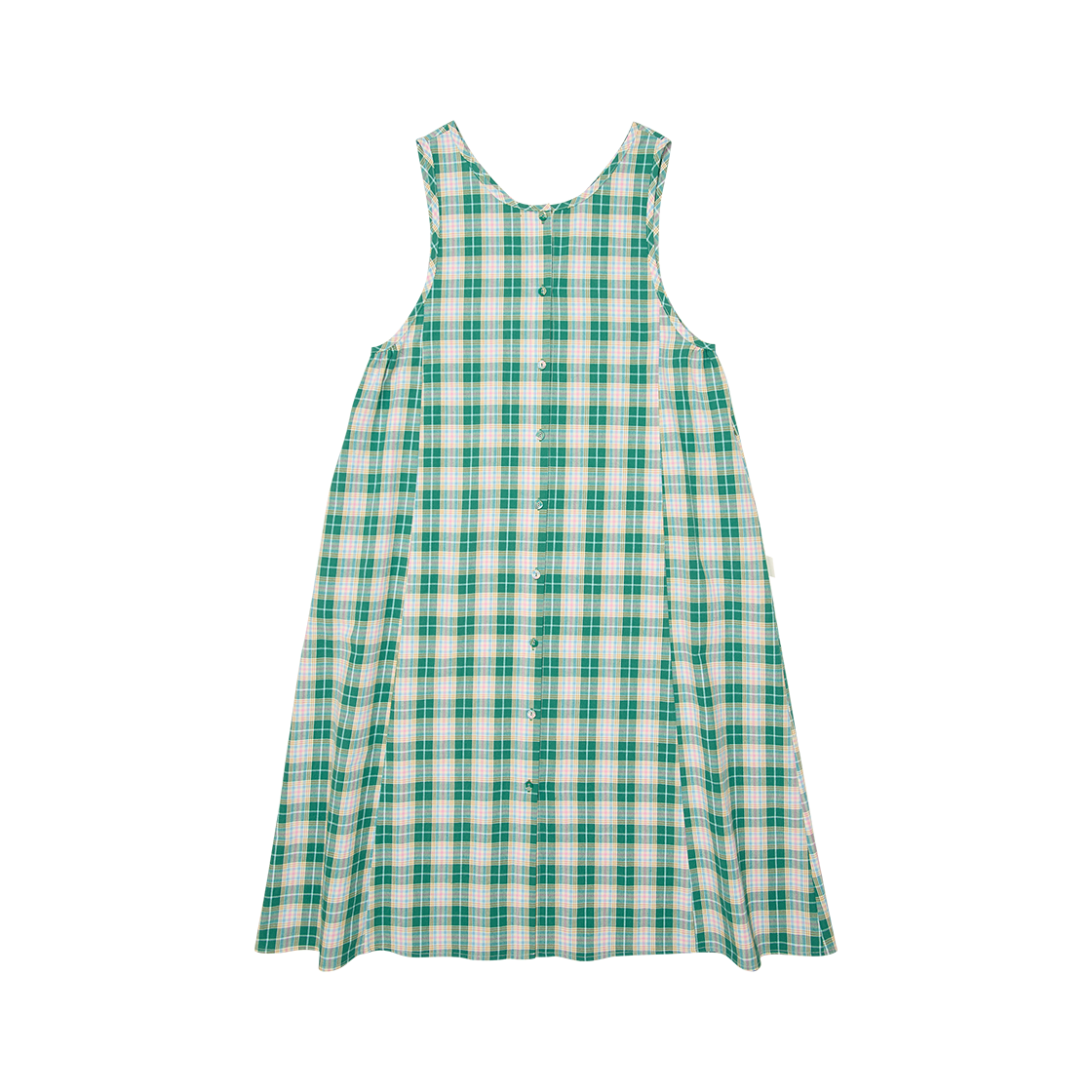 고트 체크 롱 베스트 드레스 체크 그린((W) GORT Check Long Vest Dress Check Green)