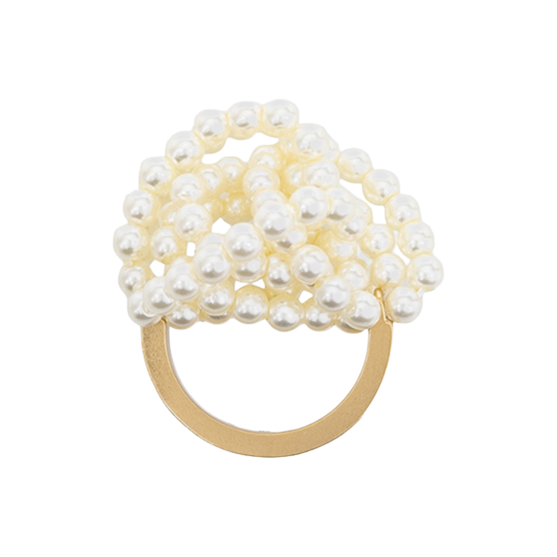IT9J3OF436L7 Dior Layered Pearl Ring Pearl White Gold Accents