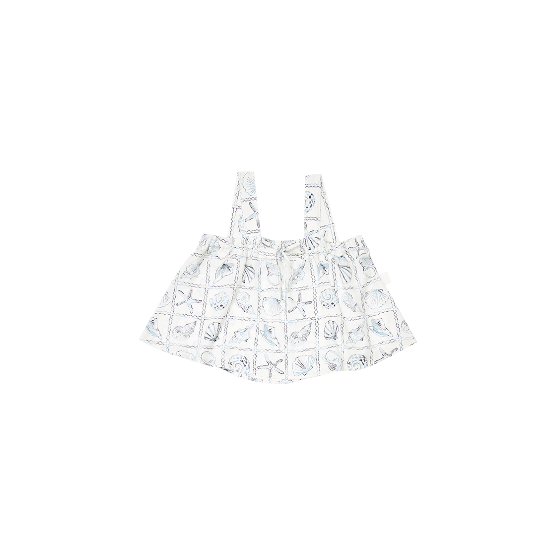 고트 레이온 리본 탑 C type 패턴 화이트((W) GORT Rayon Ribbon Top C Type Pattern White)