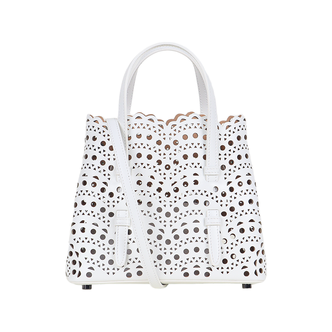 AA1S06720C0A44 010 [25% 쿠폰] Alaia Mina 20 Bag in Vienne Wave Lux Calfskin Optic White