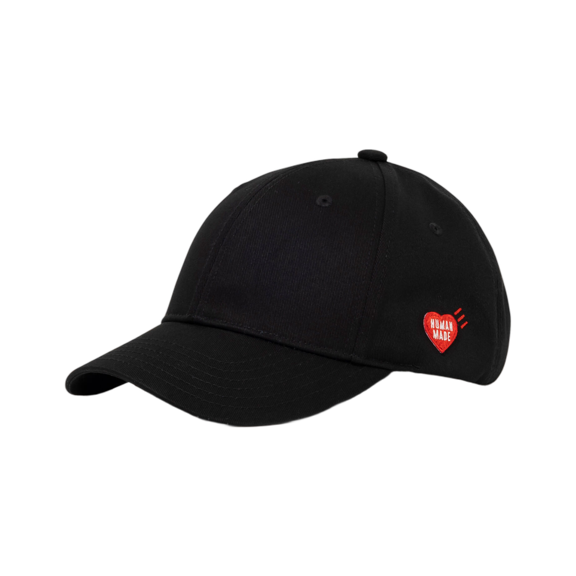 HM31GD031 Human Made Heart Badge 6 Panel Twill Cap Black