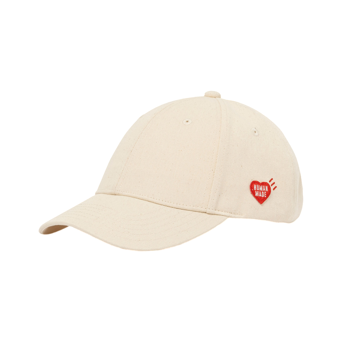 HM31GD031 Human Made Heart Badge 6 Panel Twill Cap White
