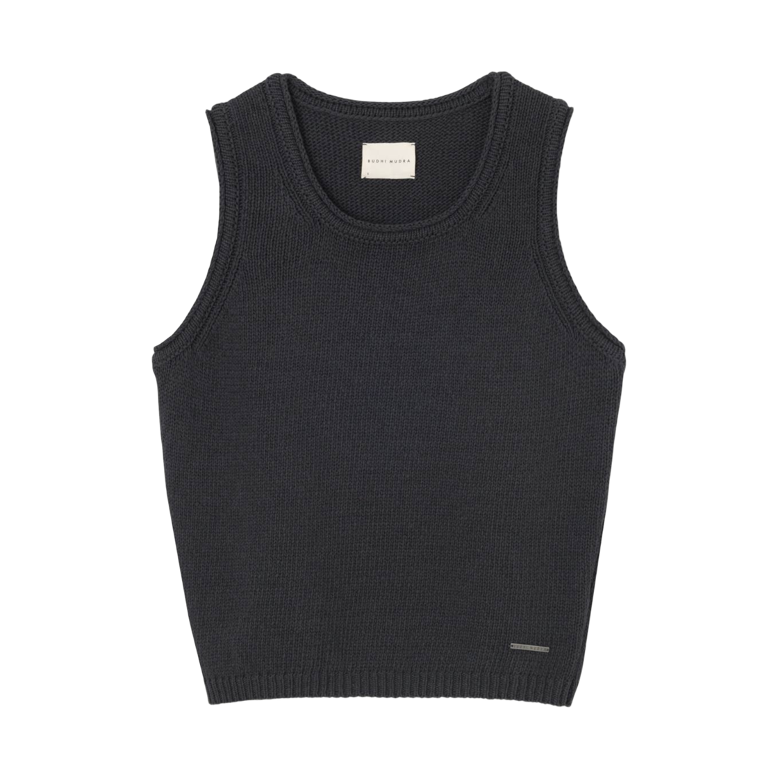부디 무드라 리넨 롤드 니트 탑 네이비(Budhi Mudra Linen Rolled Knit Top Navy) - 1