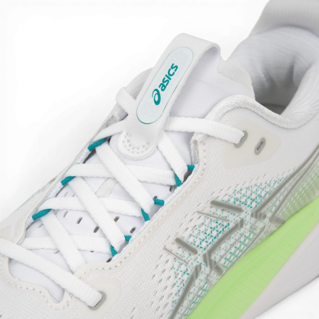 아식스 젤 카야노 33 화이트 에너지 아쿠아 - 4E 엑스트라 와이드(Asics Gel-Kayano 33 White Energy Aqua - 4E Extra Wide) - 7
