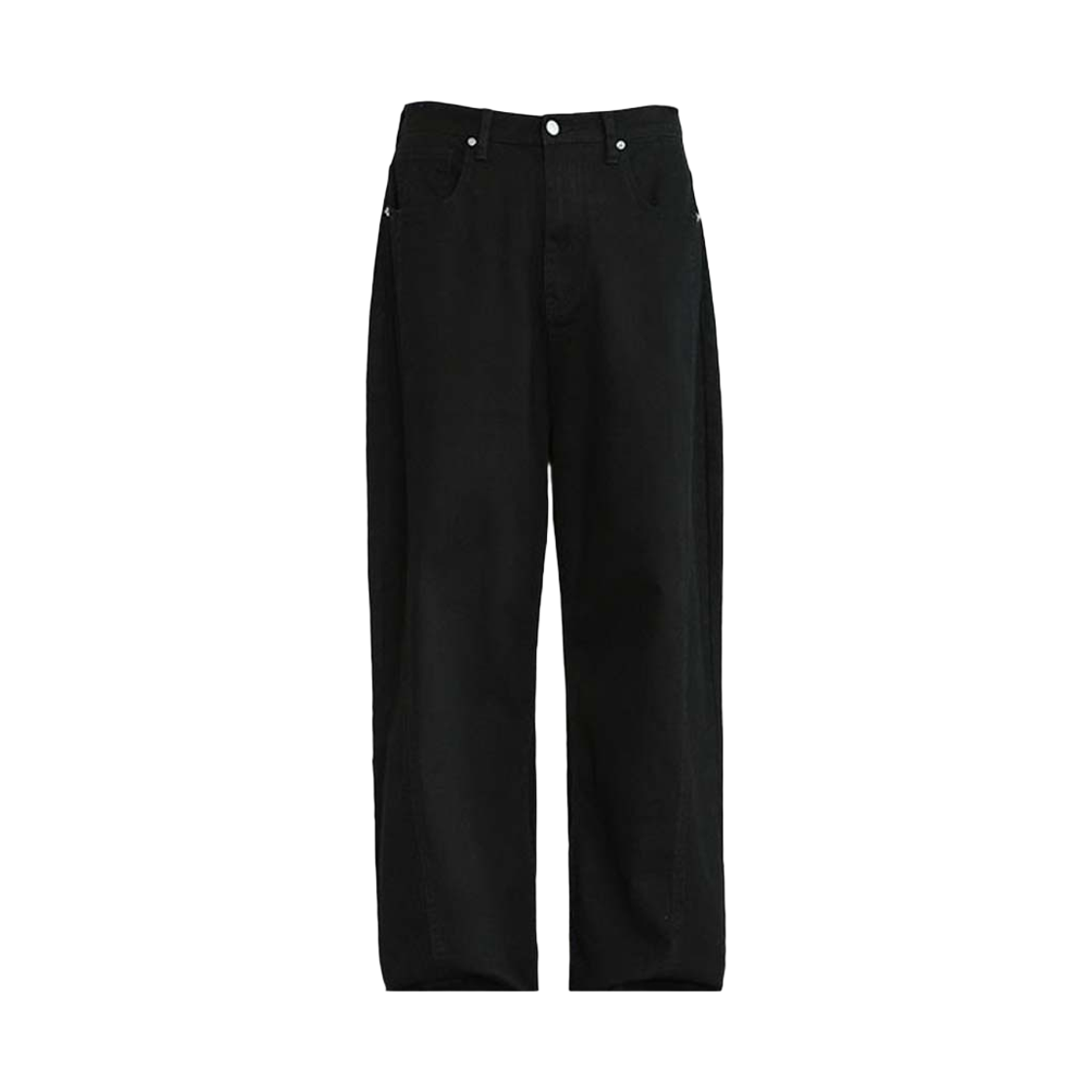 지크립 블랙 커브드 절개라인 와이드 코튼 팬츠(GCLIP Black Curved Cut Line Wide Cotton Pants) - 1