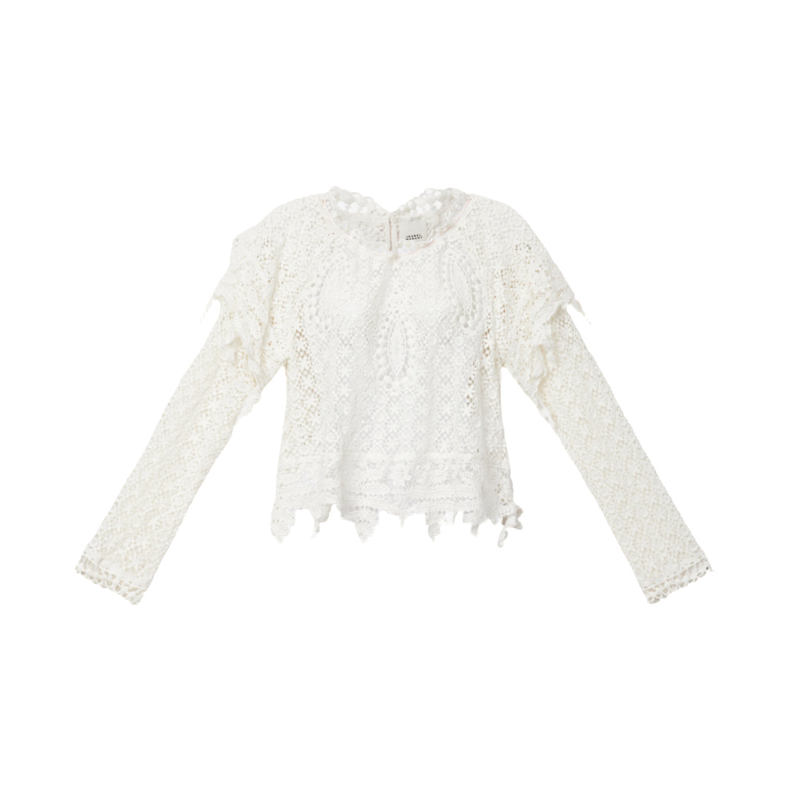 HT0807FA-D1J02I-20WH (W) Isabel Marant Hyliana Romantic Guipure Top White
