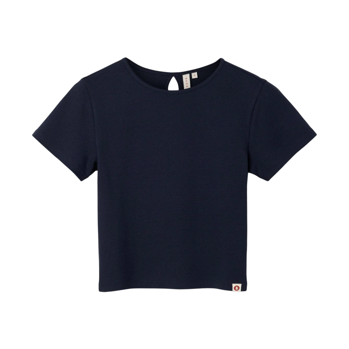 부디 무드라 키홀 립 숏슬리브 네이비 블레이저(Budhi Mudra Keyhole Rib Short Sleeve Navy Blazer)