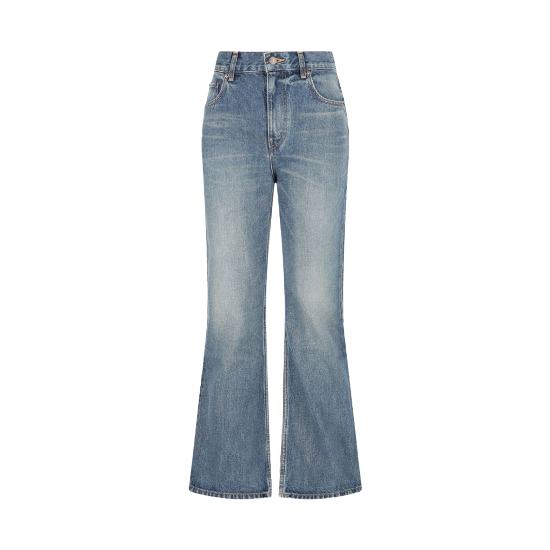 (W) 셀린느 워시드 코튼 부츠 컷 데님 진 블루((W) Celine Washed Cotton Boot Cut Denim Jeans Blue)