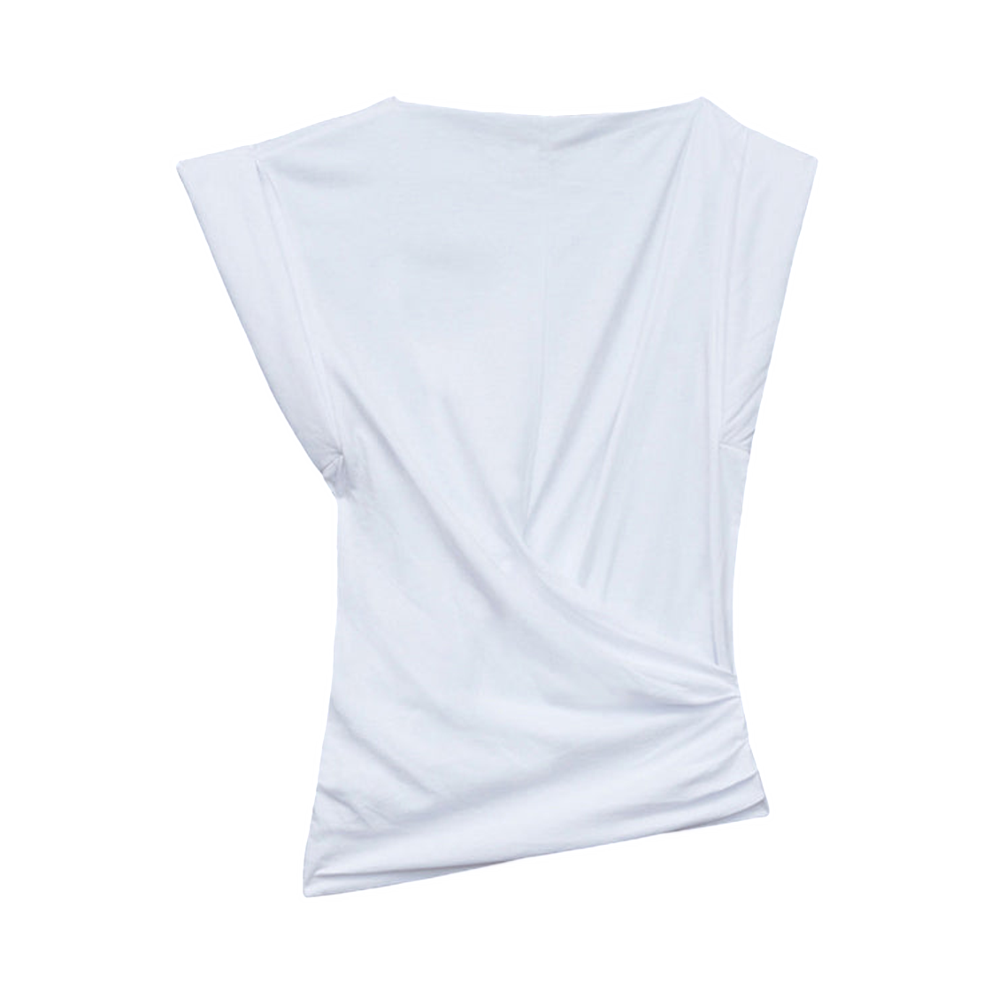 TS0207FA-A1N41I-20WH (W) Isabel Marant Maisan T-Shirt Draped Plain Colored Cotton White