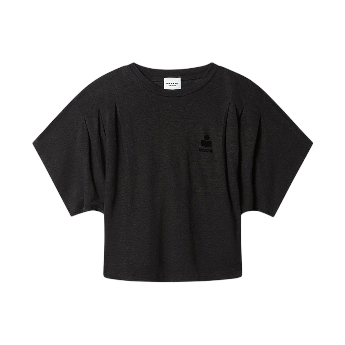 TS0313FA-A1N09E-01BK (W) Isabel Marant Kyanzae T-Shirt Linen with Logo Black