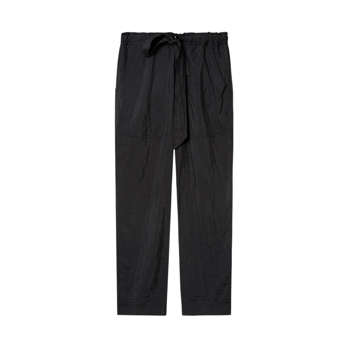 (W) 이자벨 마랑 빌나 플로잉 라이트웨이트 텍스쳐드 코튼 팬츠 블랙((W) Isabel Marant Bilna Flowing Lightweight Textured Cotton Pants Black)