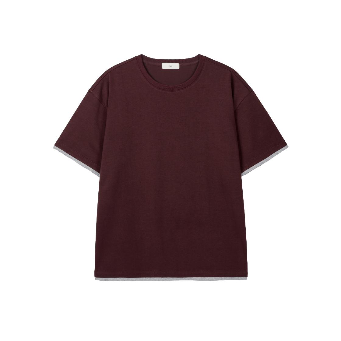 티엔지티 우먼 롤업 크롭 티셔츠 버건디(TNGT W Roll-Up Cropped T-Shirt Burgundy)