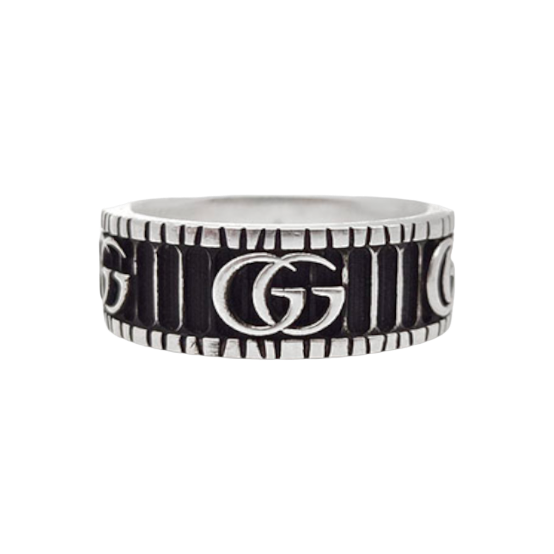 구찌 GG 마몽 와이드 실버 반지 (551899) L727385(Gucci GG Marmont Wide Silver Ring 551899 L727385) - 1