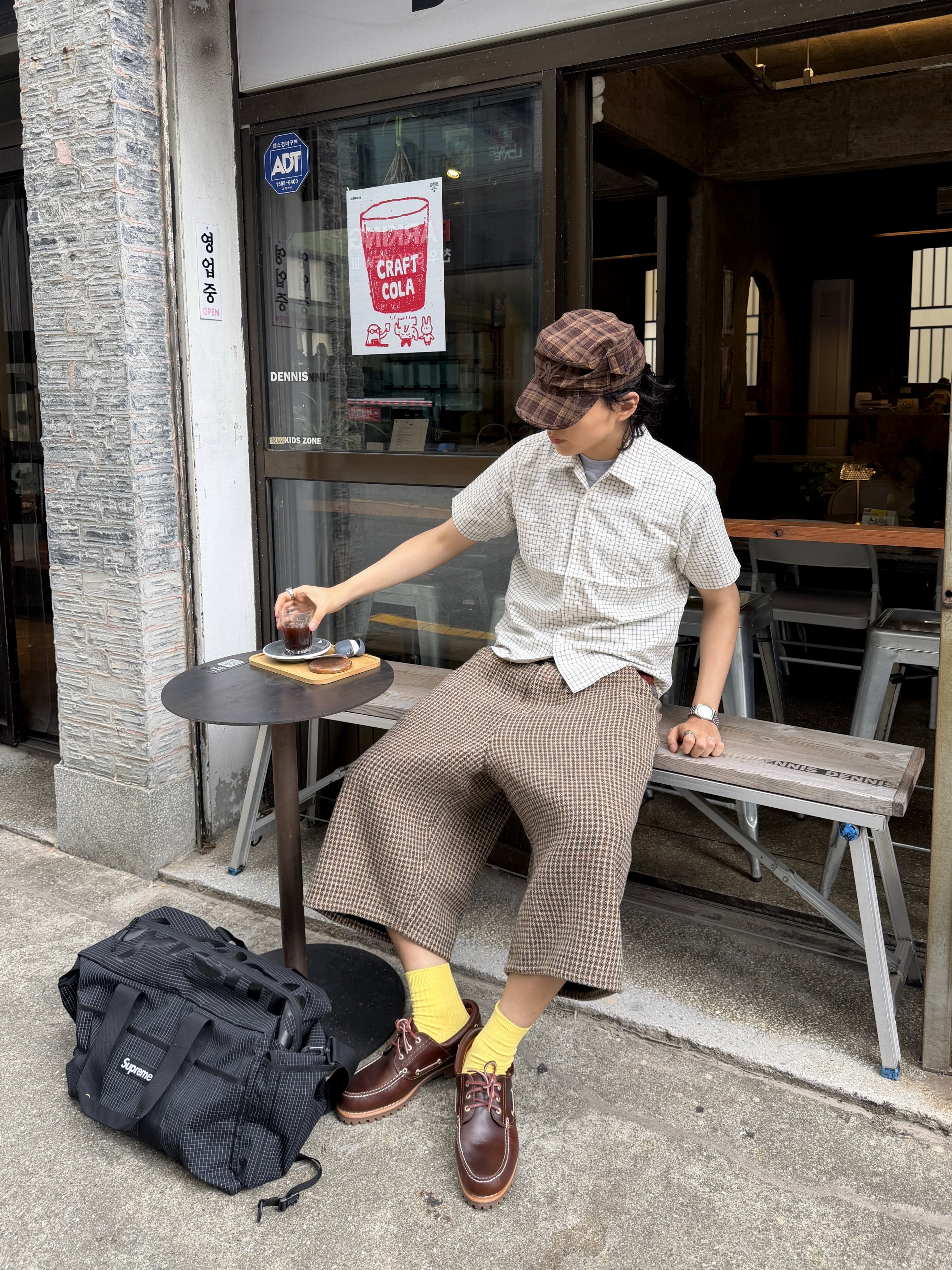 Timberland Classic 3-Eye Boat Shoes Brown - Wide, Supreme Duffle Bag Black - 24SS 착용 스타일 - 5
