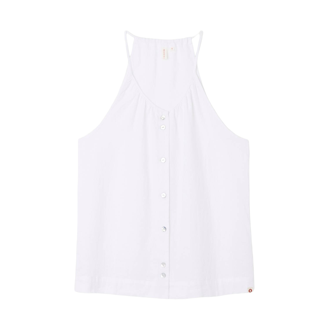 부디 무드라 리넨 셔링 슬리브리스 화이트(Budhi Mudra Linen Shirring Sleeveless White)