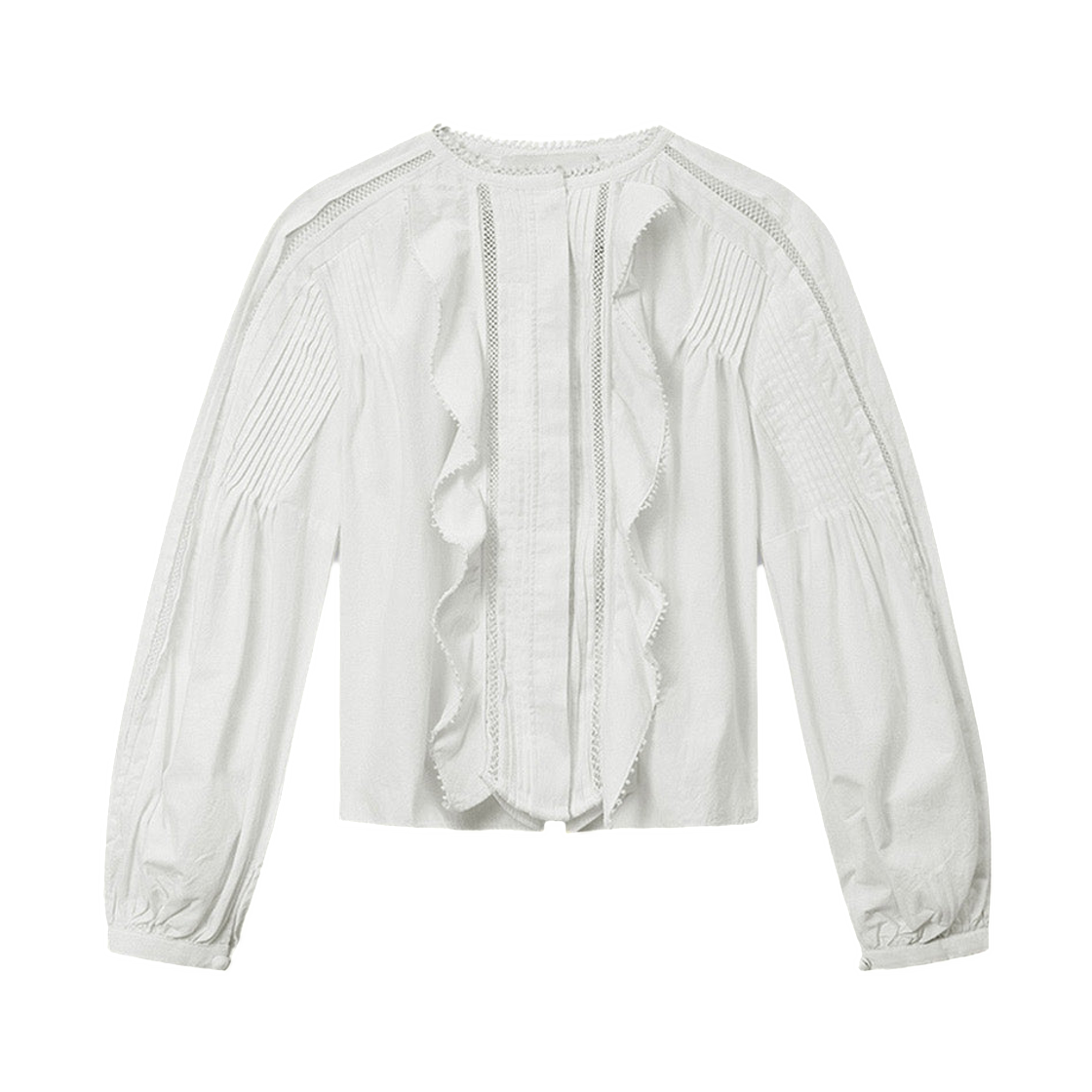 CH0308FA-D1I02I-20WH (W) Isabel Marant Cubraly Cotton Blouse Shirt White