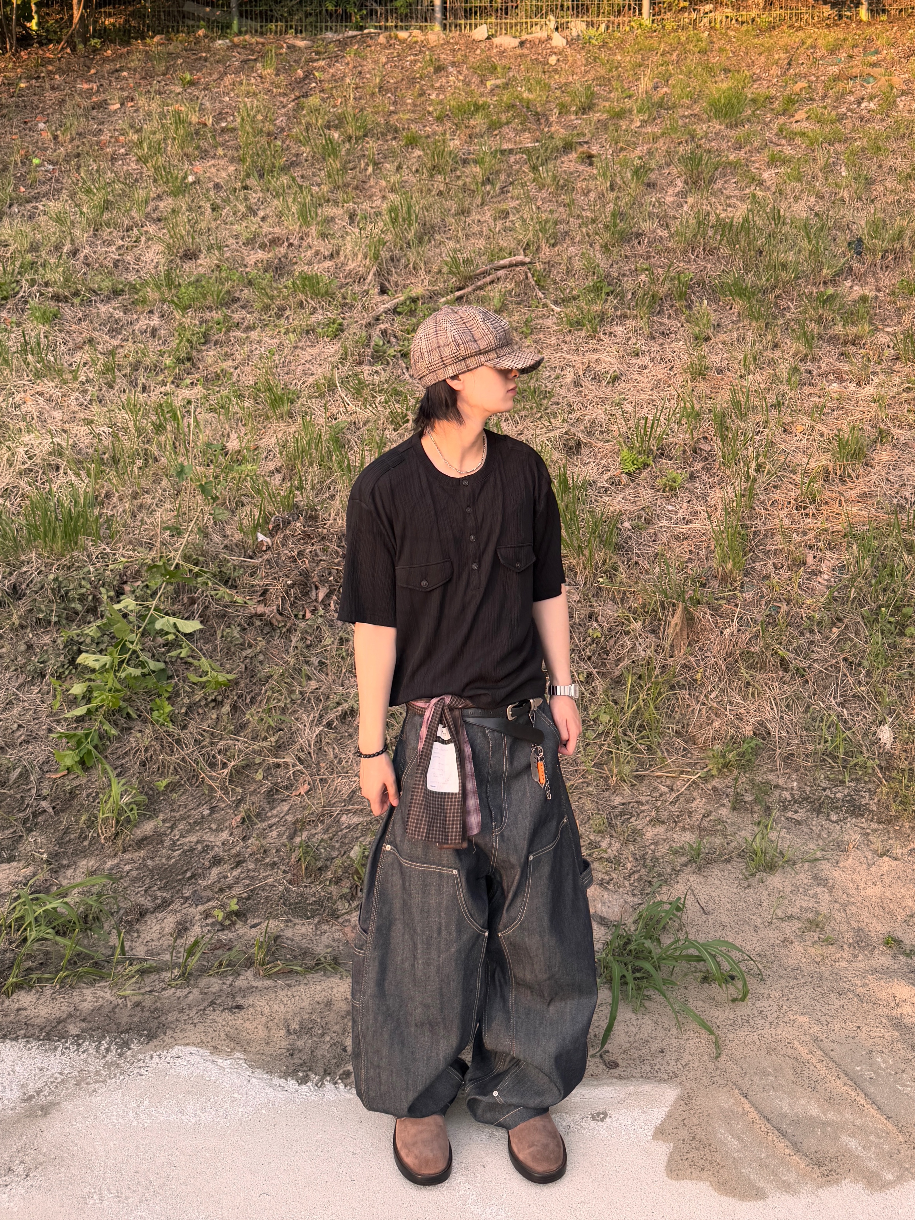 Lemaire Minimal Western Belt Cow Leather Black 착용 스타일 - 3