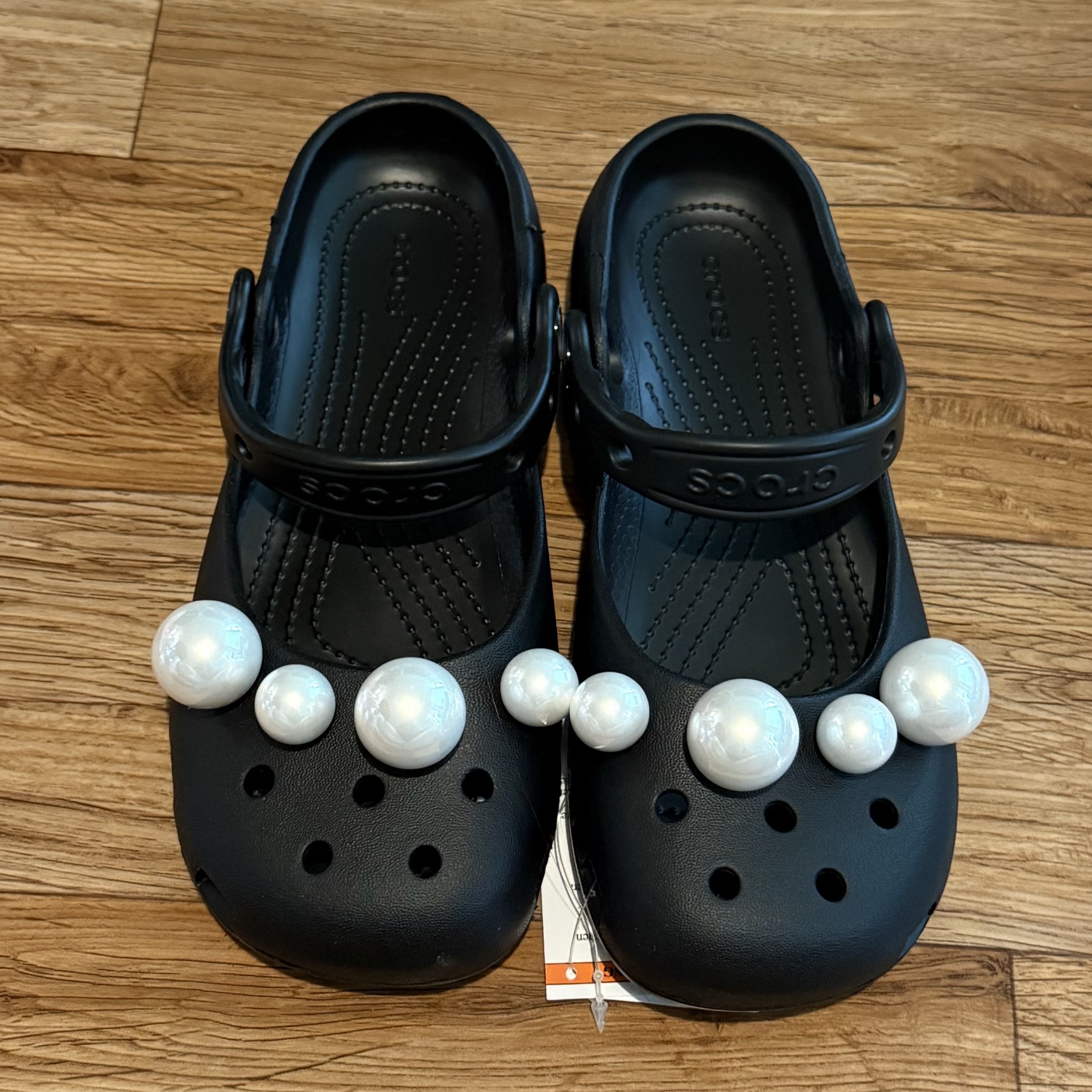 (W) Crocs Classic Ballet Black 착용 스타일